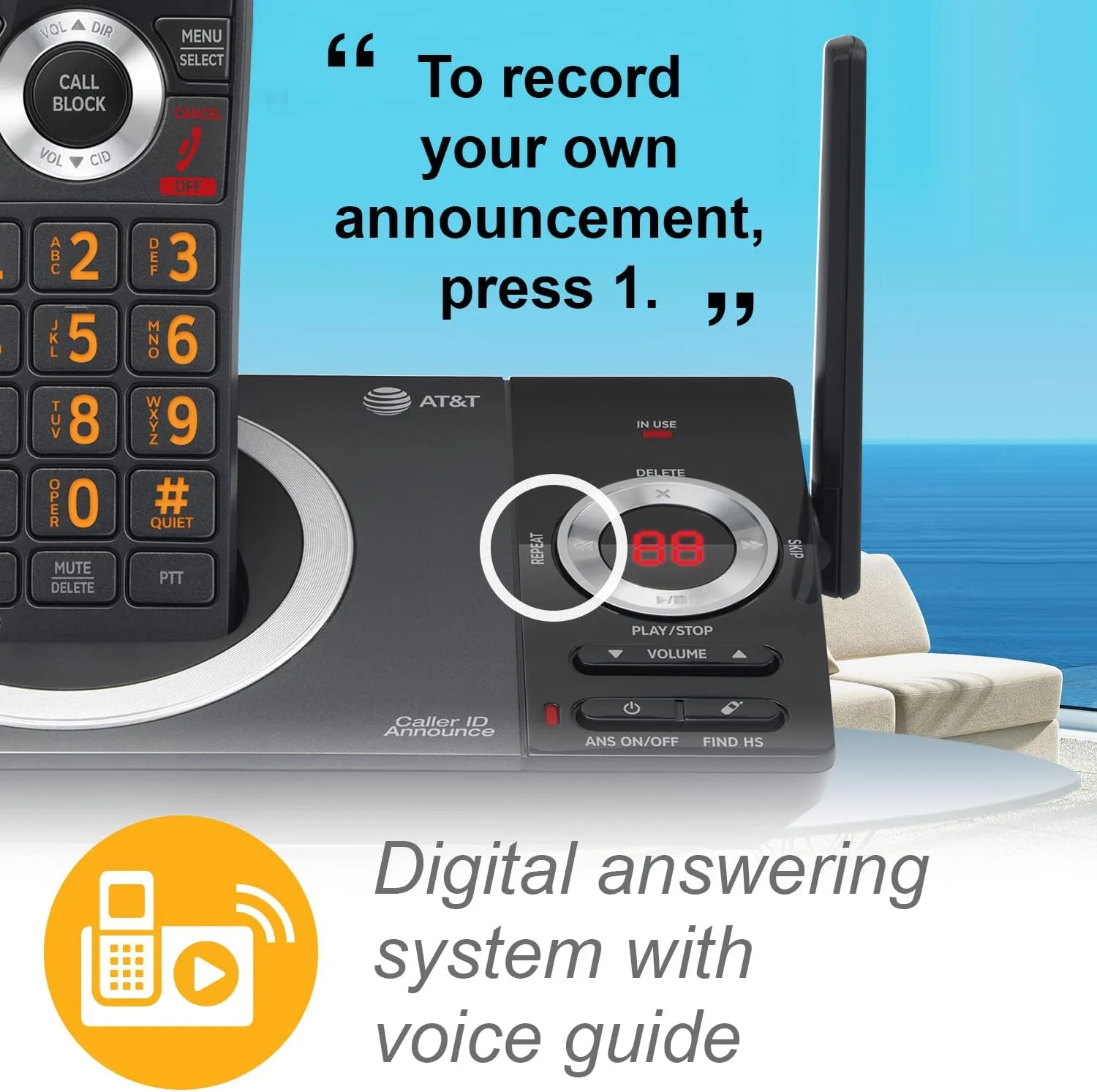 تلفن بی سیم 5 گوشی AT&T CL82519 DECT 6.0 برای منزل با منشی تلفنی، مسدود کردن تماس، اعلام شناسه تماس گیرنده، ارتباط داخلی و برد بلند، مشکی تلفن بی سیم 5 گوشی AT&T CL82519 DECT 6.0 برای منزل با منشی تلفنی، مسدود کردن تماس، اعلام شناسه تماس گیرنده، ارتباط داخلی و برد بلند، مشکی