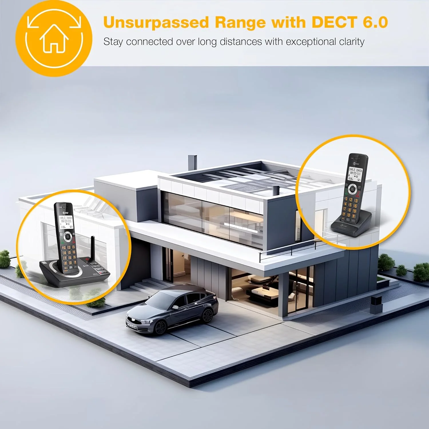 تلفن بی سیم خانگی DECT 6.0 با دو گوشی AT&T با صفحه نمایش بزرگ، دکمه های بزرگ، منشی تلفنی، مسدود کننده تماس هوشمند، برد بلند، شناسه تماس گیرنده، بلندگو، اینترکام: CL82218 (مشکی ذغالی) تلفن بی سیم خانگی DECT 6.0 با دو گوشی AT&T با صفحه نمایش بزرگ، دکمه های بزرگ، منشی تلفنی، مسدود کننده تماس هوشمند، برد بلند، شناسه تماس گیرنده، بلندگو، اینترکام: CL82218 (مشکی ذغالی)