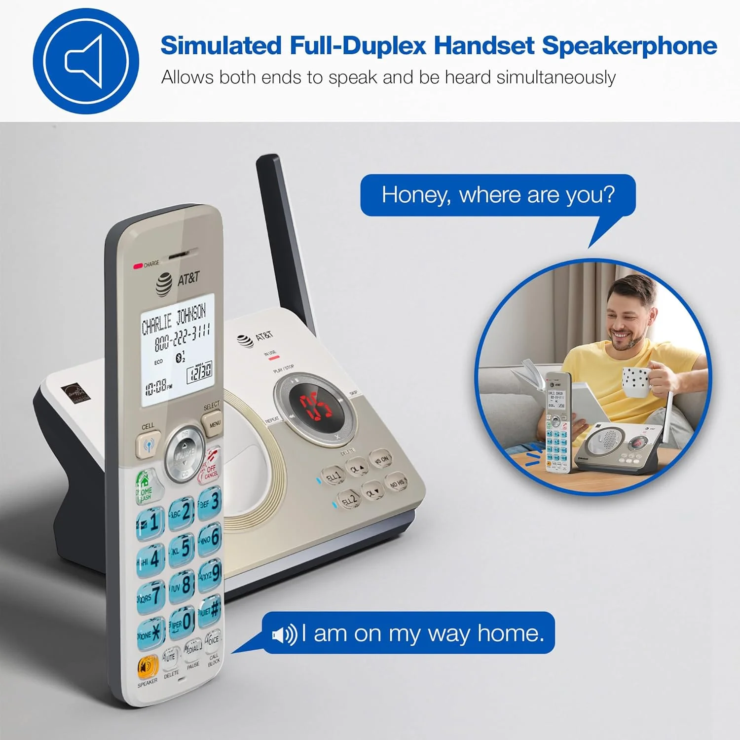 تلفن بی سیم خانگی قابل ارتقا AT&T مدل DL72419 با 4 گوشی، صفحه نمایش بزرگ، دکمه های بزرگ، منشی تلفنی، مسدود کننده تماس هوشمند، اتصال بلوتوث به تلفن همراه، برد بلند، نمایشگر شماره تماس گیرنده و بلندگو تلفن بی سیم خانگی قابل ارتقا AT&T مدل DL72419 با 4 گوشی، صفحه نمایش بزرگ، دکمه های بزرگ، منشی تلفنی، مسدود کننده تماس هوشمند، اتصال بلوتوث به تلفن همراه، برد بلند، نمایشگر شماره تماس گیرنده و بلندگو