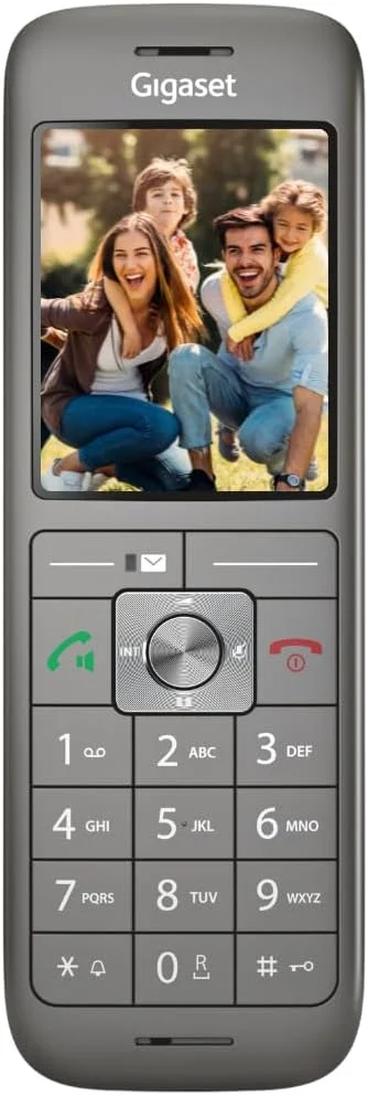 گوشی بی سیم گیگاست CL660HX با پایه شارژ - تلفن بی سیم با کیفیت بالا برای روتر و پایه DECT - سازگار با Fritzbox - کیفیت صدای عالی، متالیک خاکستری