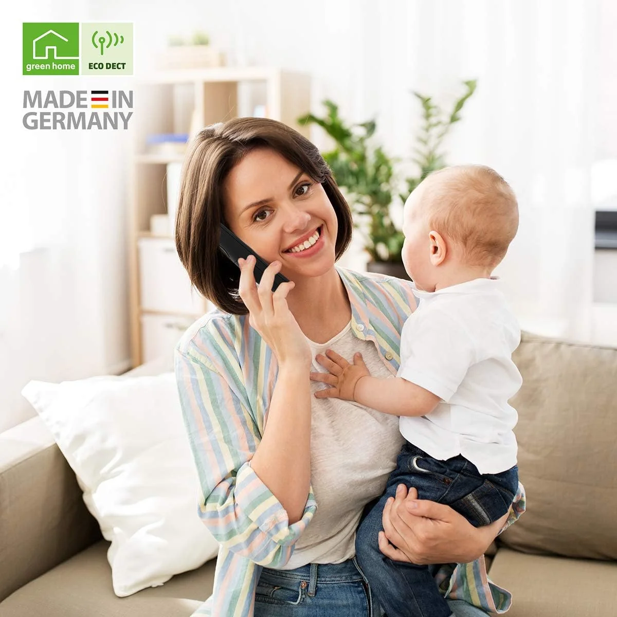 تلفن بی سیم گیگاست A270 - تلفن DECT بی سیم - صفحه نمایش گرافیکی روشن - گوشی و کلید هندزفری - صفحه کلید با کاربری آسان، مشکی [نسخه انگلستان]