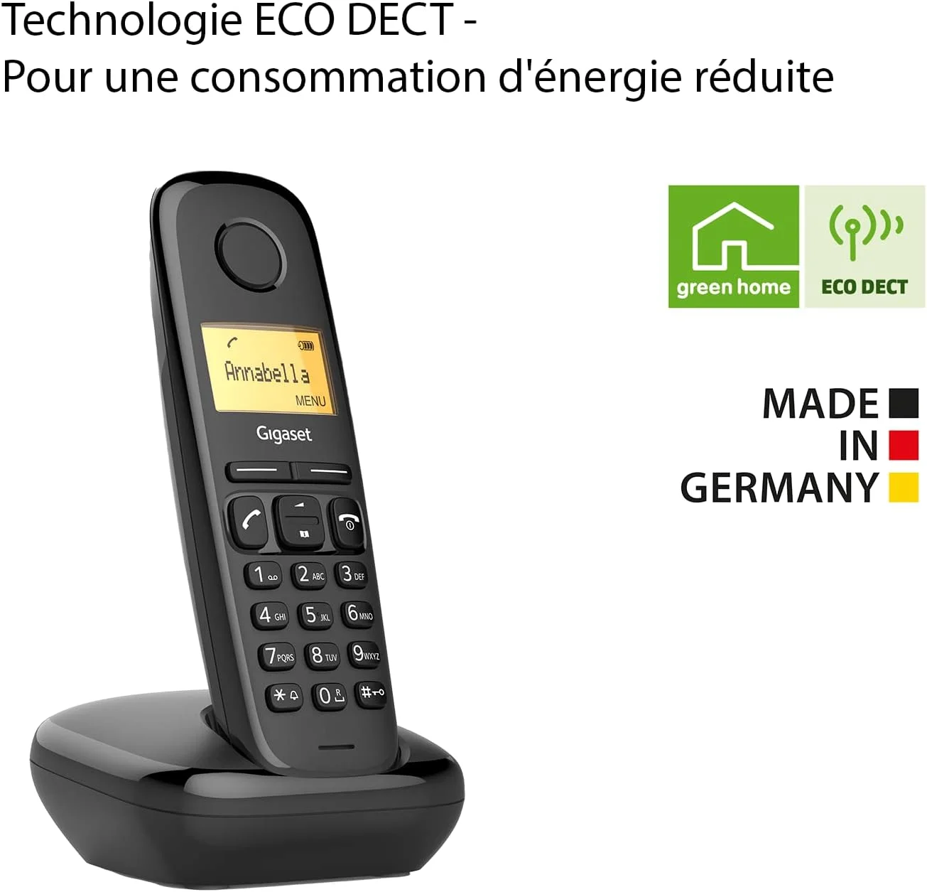 تلفن آنالوگ/دکت گیگاست A270 مشکی با قابلیت نمایش شماره تماس گیرنده تلفن آنالوگ/دکت گیگاست A270 مشکی با قابلیت نمایش شماره تماس گیرنده