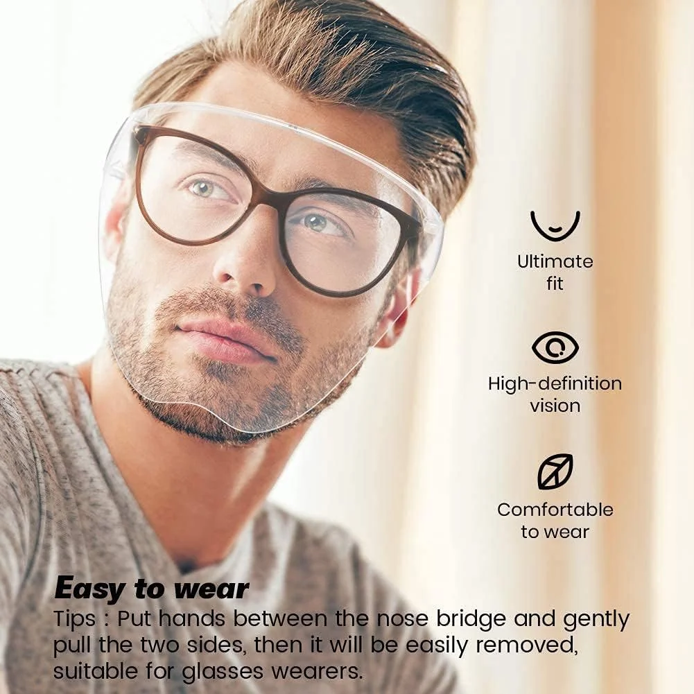 محافظ صورت شفاف eWINNER، بسته 2 عددی، TPU شفاف، قابل تنظیم، بادوام، قابل شستشو، سازگار با عینک و سایر پوشش های صورت، محافظ صورت کامل ایمنی، محافظ دهان و صورت کامل محافظ صورت شفاف eWINNER، بسته 2 عددی، TPU شفاف، قابل تنظیم، بادوام، قابل شستشو، سازگار با عینک و سایر پوشش های صورت، محافظ صورت کامل ایمنی، محافظ دهان و صورت کامل