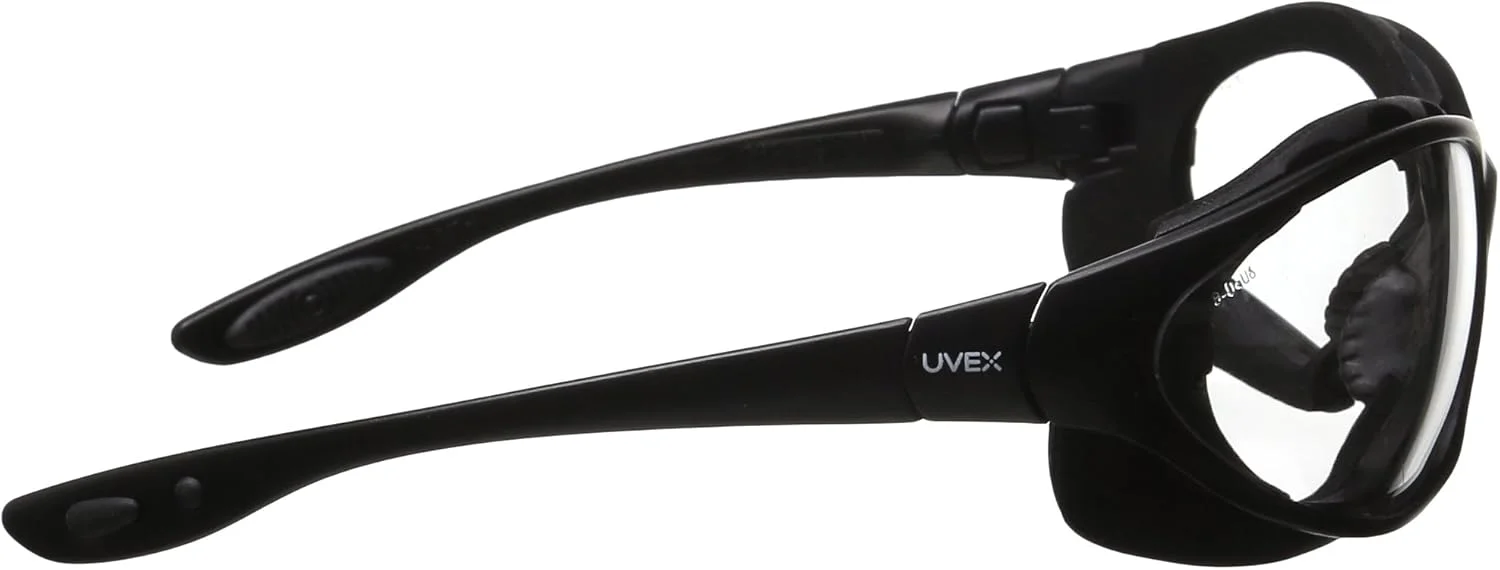 عینک ایمنی ضد خش هانیول مدل S0600 Uvex Seismic، فریم مشکی، لنز شفاف