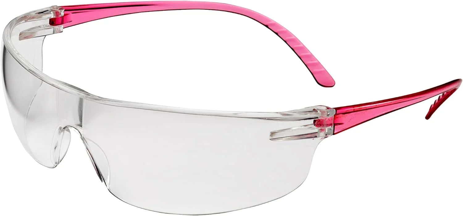 عینک ایمنی یووکس SVP200، فریم صورتی، لنز شفاف، پوشش ضد بخار (SVP208)
