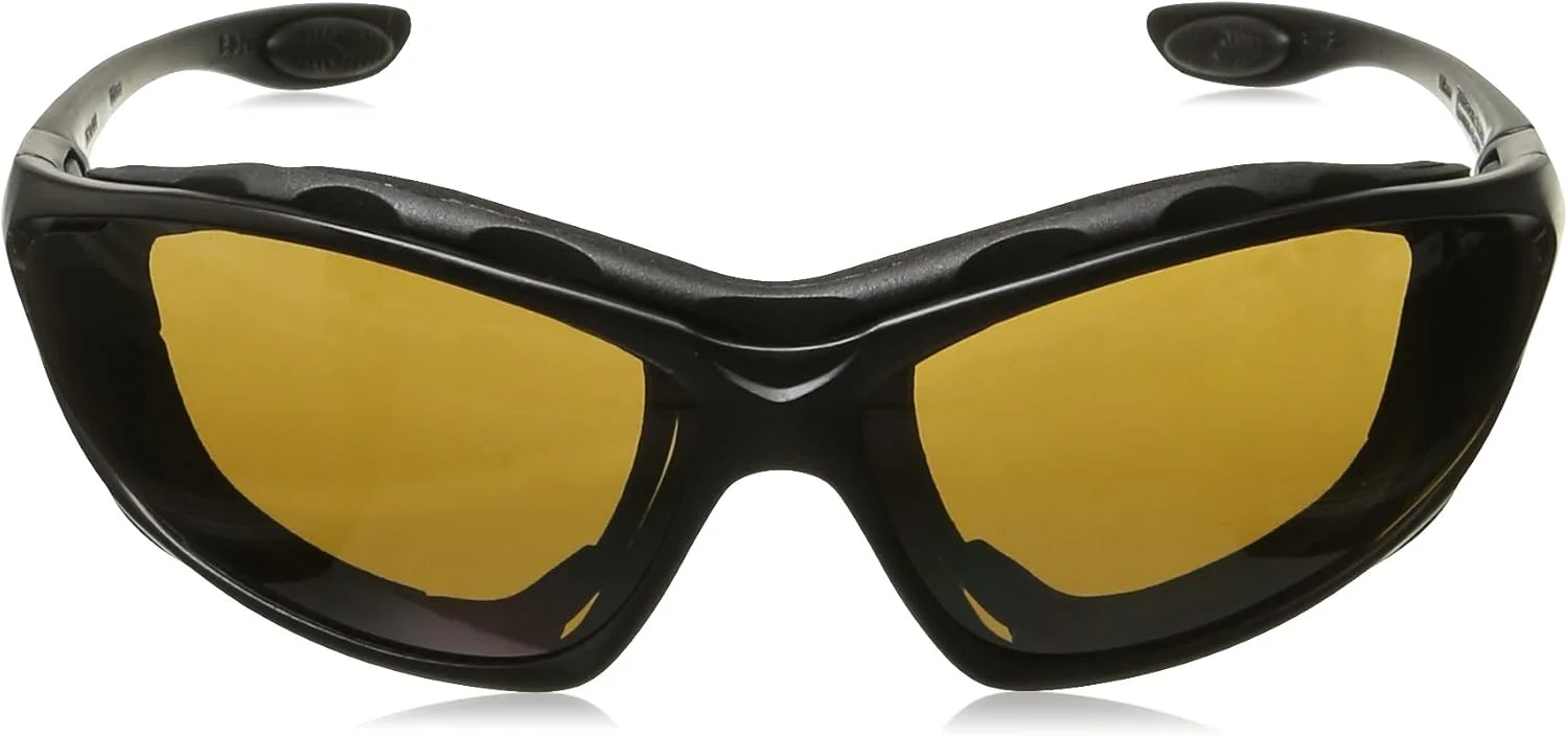 عینک ایمنی لرزه ای هانیول مدل S0601X، فریم مشکی، لنز ضد بخار اسپرسو به همراه هدبند