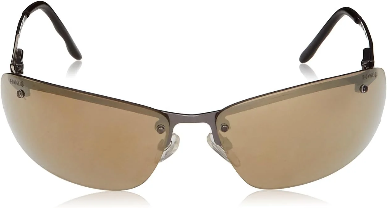 عینک ایمنی هانیول یووکس مدل S4112 Slate، فریم Gunmetal مات، لنز با پوشش سخت آینه ای طلایی