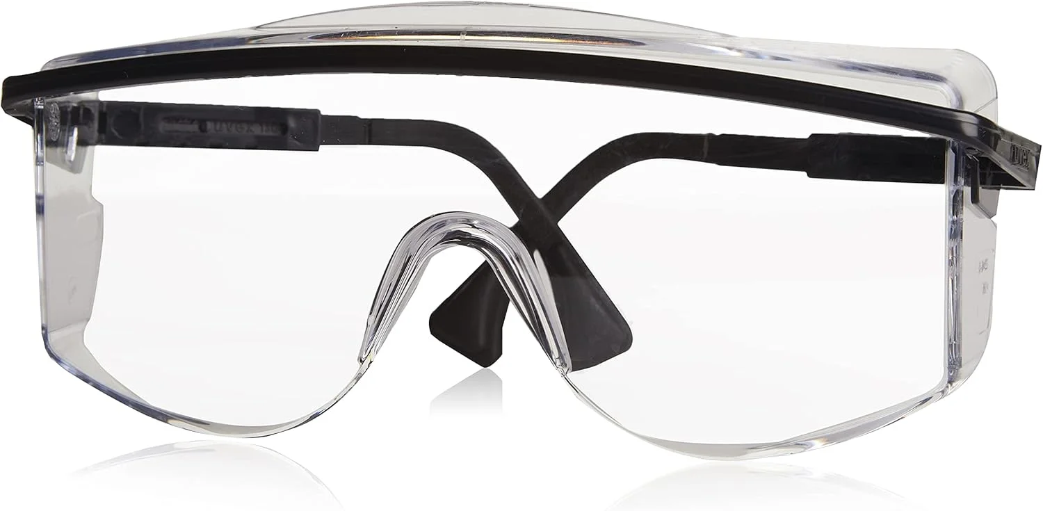 عینک ایمنی UVEX by Honeywell S2500C Astrospec OTG 3001، فریم مشکی، لنز شفاف ضد مه UV Extreme، عینک ایمنی Uvex S2500C Astrospec OTG 3001، فریم مشکی، لنز شفاف UV Extreme
