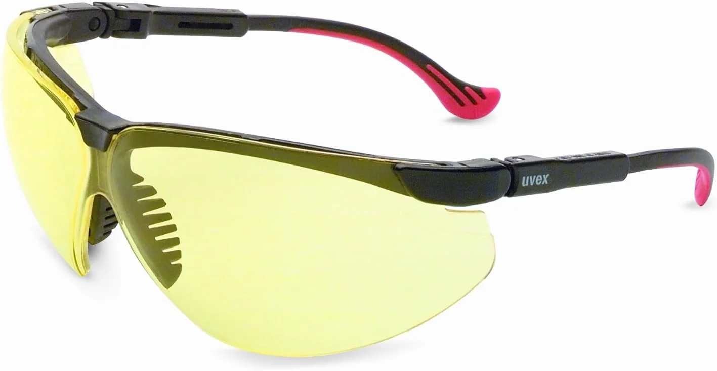 عینک ایمنی Uvex by Honeywell Genesis XC، فریم مشکی با لنز کهربایی و پوشش ضد بخار HydroShield (S3309HS)