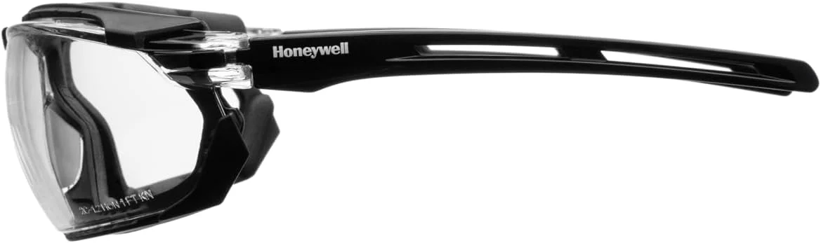 عینک ایمنی هانیول مدل Tirade™ با پوشش ضد بخار ShieldPlus®، طراحی دی الکتریک، مناسب برای صنایع نفت و گاز/شیمیایی/ساخت و ساز/تاسیسات، رنگ دسته مشکی براق، لنز شفاف، 1036830 (تک عددی)