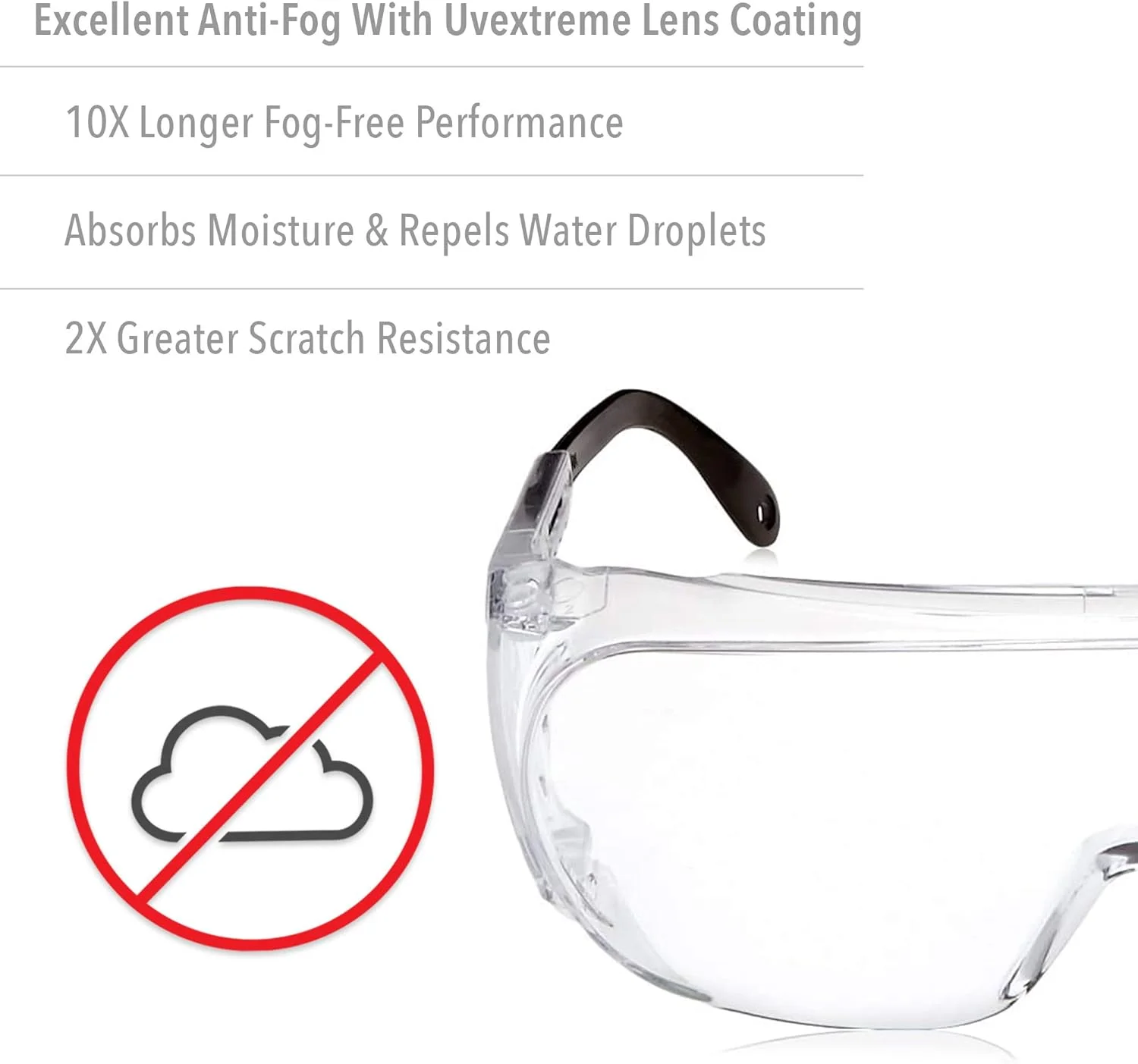 عینک ایمنی بازدید کننده Uvex Honeywell Ultra-Spec 2000 با لنز شفاف ضد مه treme (S0250X)