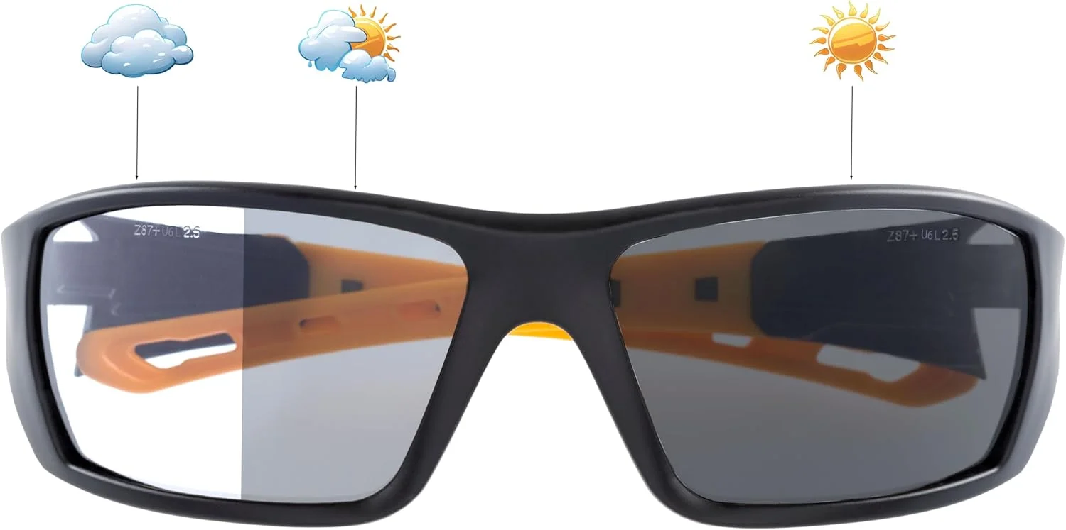 عینک ایمنی فتوکرومیک Caterpillar CAT Photoplan، ANSI Z87.1، محافظت در برابر اشعه ماوراء بنفش، سایز یونیورسال