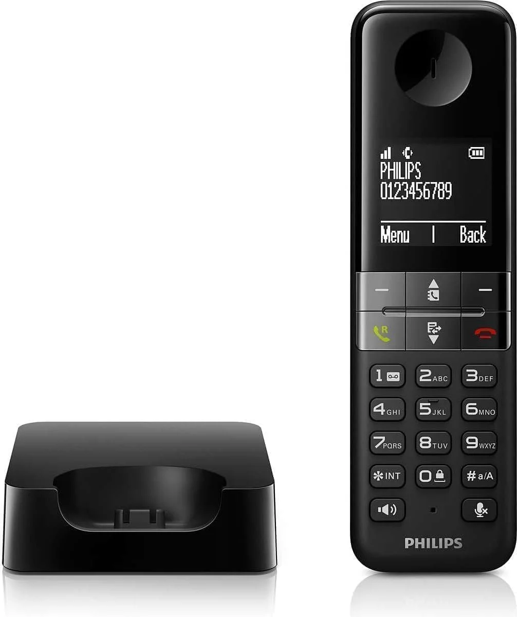 تلفن بی سیم DECT فیلیپس مدل D4701B با 16 ساعت مکالمه، صفحه نمایش 4.6 سانتی متری و قابلیت مکالمه هندزفری تلفن بی سیم DECT فیلیپس مدل D4701B با 16 ساعت مکالمه، صفحه نمایش 4.6 سانتی متری و قابلیت مکالمه هندزفری