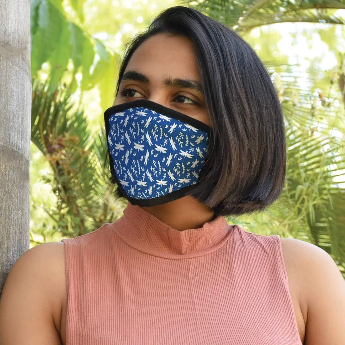 ماسک صورت Indigifts برای آلودگی قابل شستشو ماسک ضد گرد و غبار (سایز متوسط، униsex، 5 عدد) - ماسک های قابل استفاده مجدد برای بزرگسالان، ماسک بینی چاپی طرح دار برای مردان/زنان، ماسک دهان محافظ صورت در برابر گرد و غبار