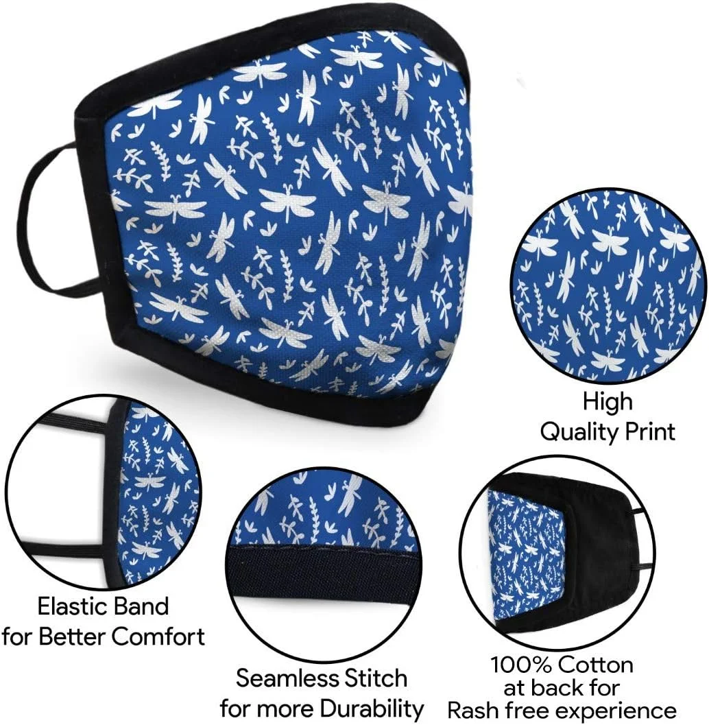 ماسک صورت Indigifts برای آلودگی قابل شستشو ماسک ضد گرد و غبار (سایز متوسط، униsex، 5 عدد) - ماسک های قابل استفاده مجدد برای بزرگسالان، ماسک بینی چاپی طرح دار برای مردان/زنان، ماسک دهان محافظ صورت در برابر گرد و غبار