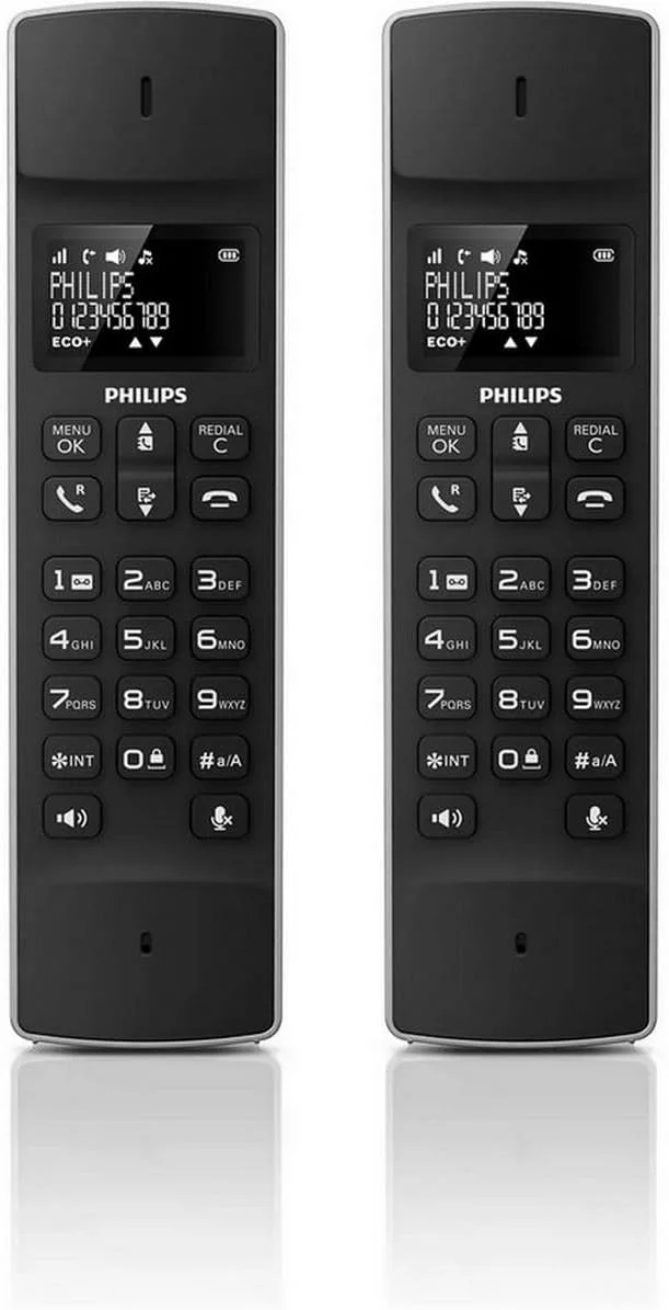 تلفن بی سیم ثابت فیلیپس سری 4000 مدل M4502B/34، مشکی، 1.6 اینچ تلفن بی سیم ثابت فیلیپس سری 4000 مدل M4502B/34، مشکی، 1.6 اینچ