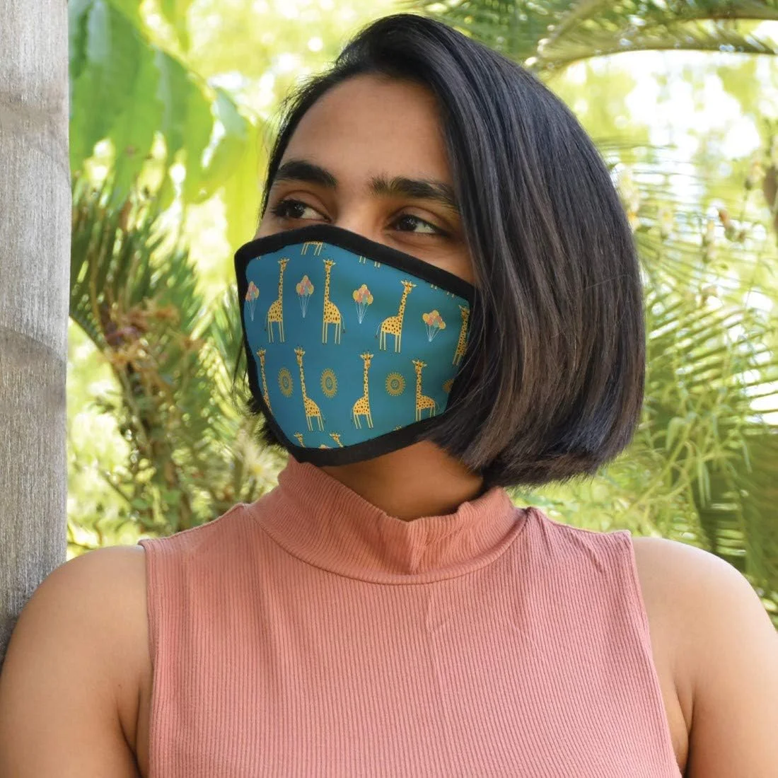 ماسک ضد آلودگی ایندیگیفت برای مردان/زنان، ماسک صورت قابل شستشو (سایز متوسط، униsex، 2 عدد) - محافظ صورت ضد گرد و غبار، ماسک بینی طرح دار برای بزرگسالان/دختران/پسران، ماسک های نیم صورت چاپی