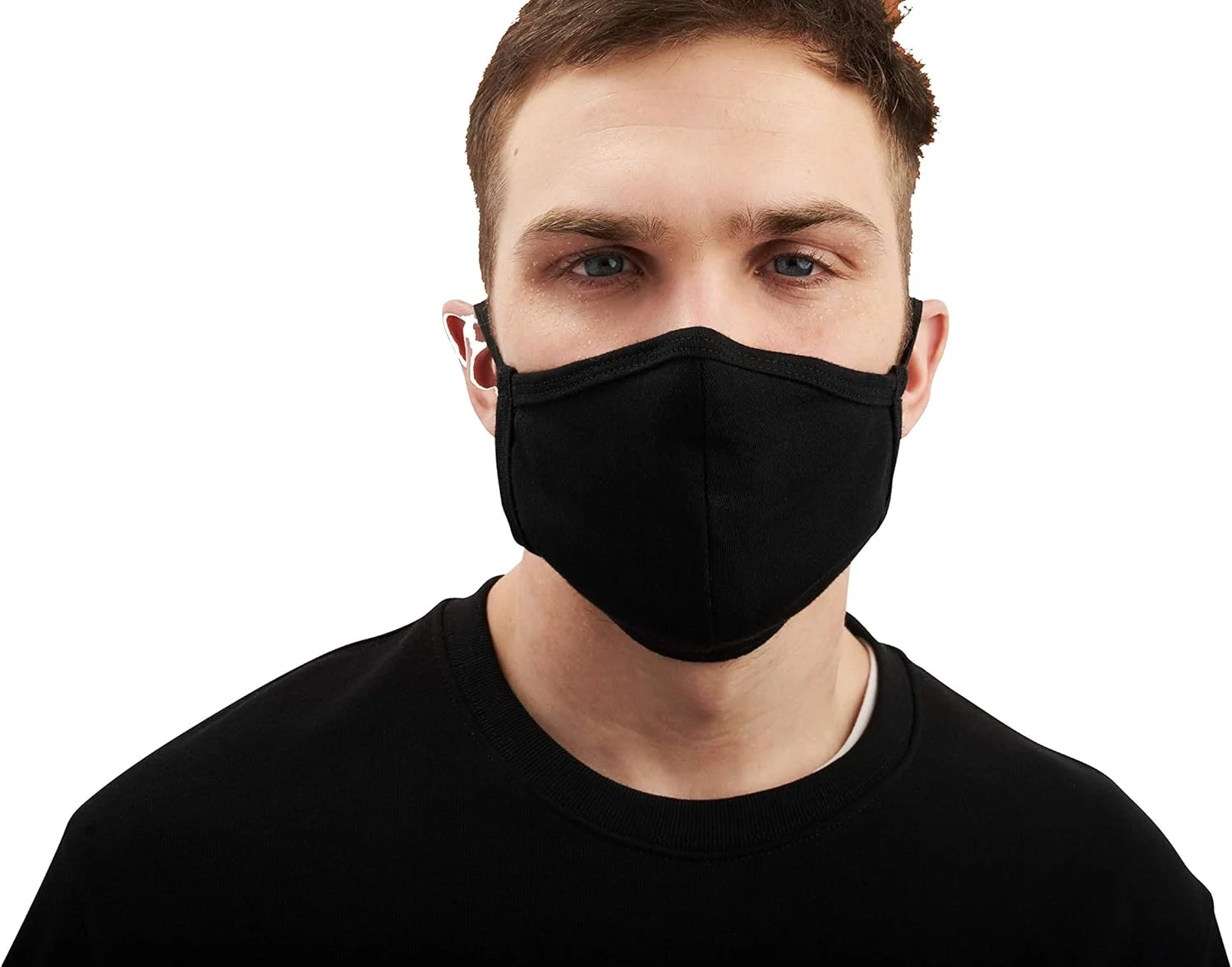 کیت اند لوی - ماسک صورت مشکی 100% پنبه ارگانیک برای بزرگسالان - ساخت کانادا - قابل استفاده مجدد، نرم و تنفسی، با بند دور سر و گردن