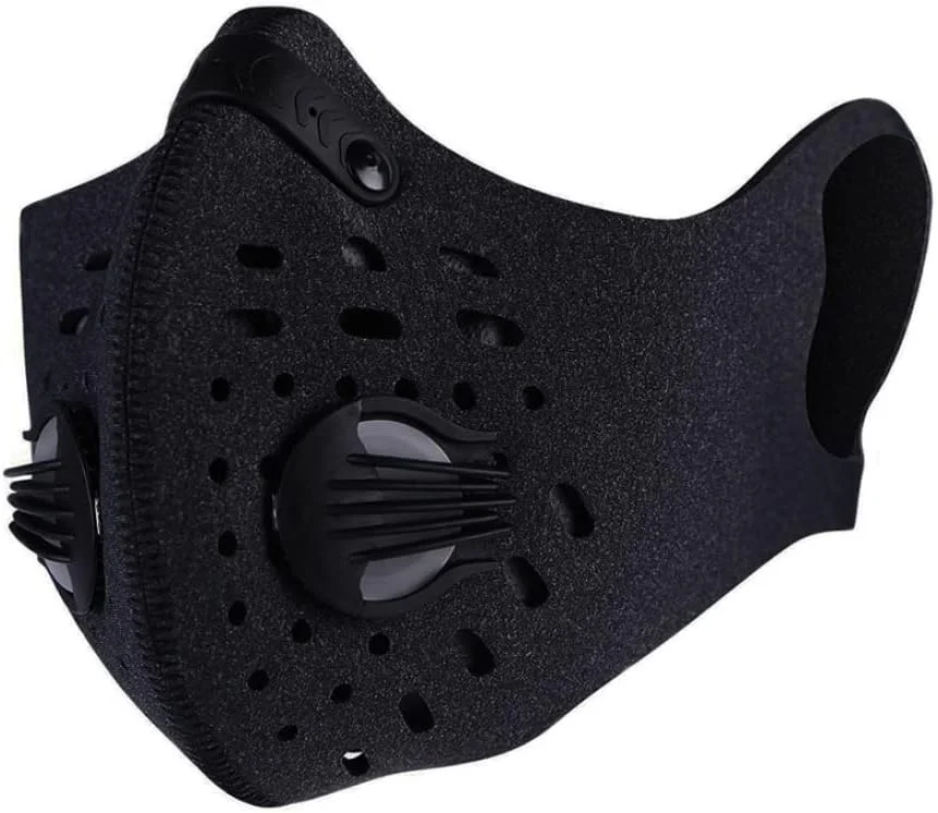 ماسک گرد و غبار کربن فعال، ماسک آلودگی، ماسک ضد آلرژی گرده، ماسک صورت، ماسک گازهای خروجی، ماسک فیلتر Pm2.5 برای دویدن، دوچرخه سواری، فعالیت های خارج از منزل، گرم نگه داشتن، مشکی