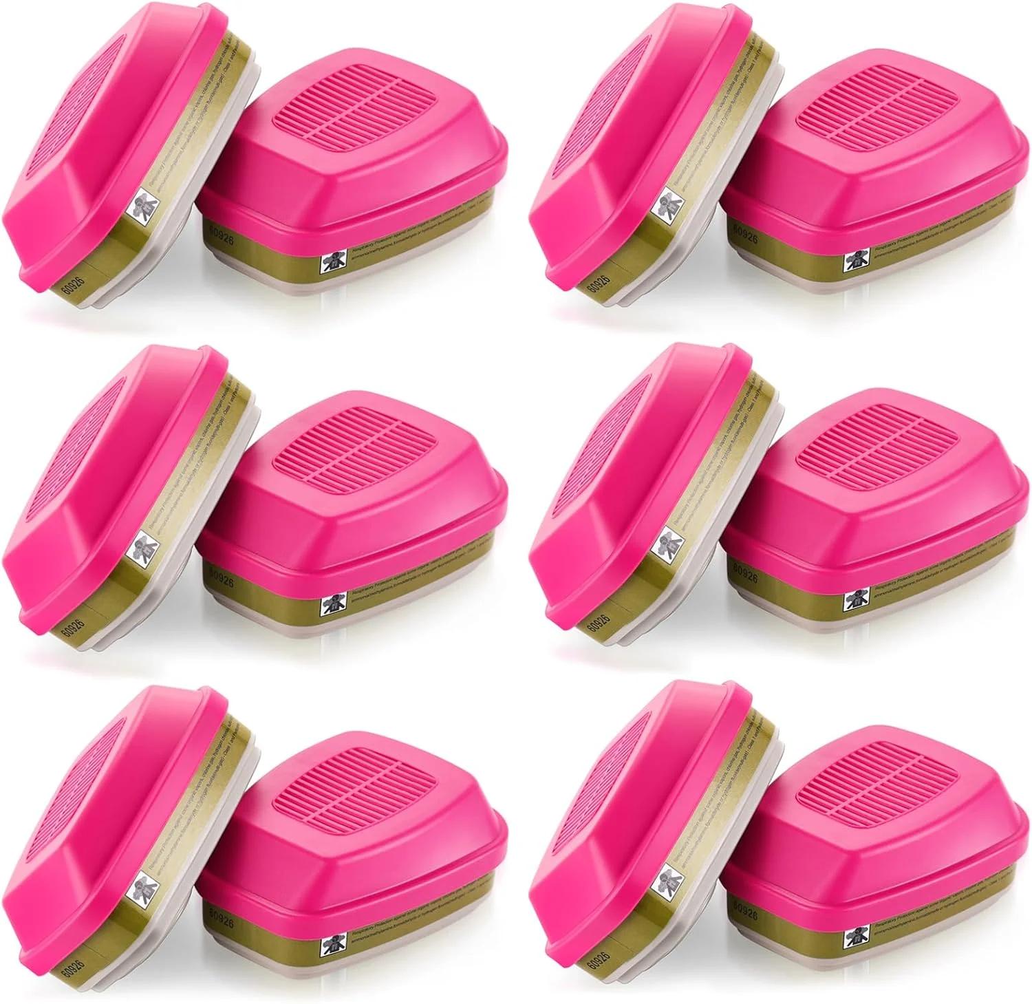 کارتریج فیلتر ذرات معلق ماسک تنفسی 60923، مناسب برای ماسک های سری 6000، 7000 و FF-400، فیلتراسیون موثر بخارات آلی، گازهای اسیدی، مواد شیمیایی، گرد و غبار ... (6 جفت 60926)