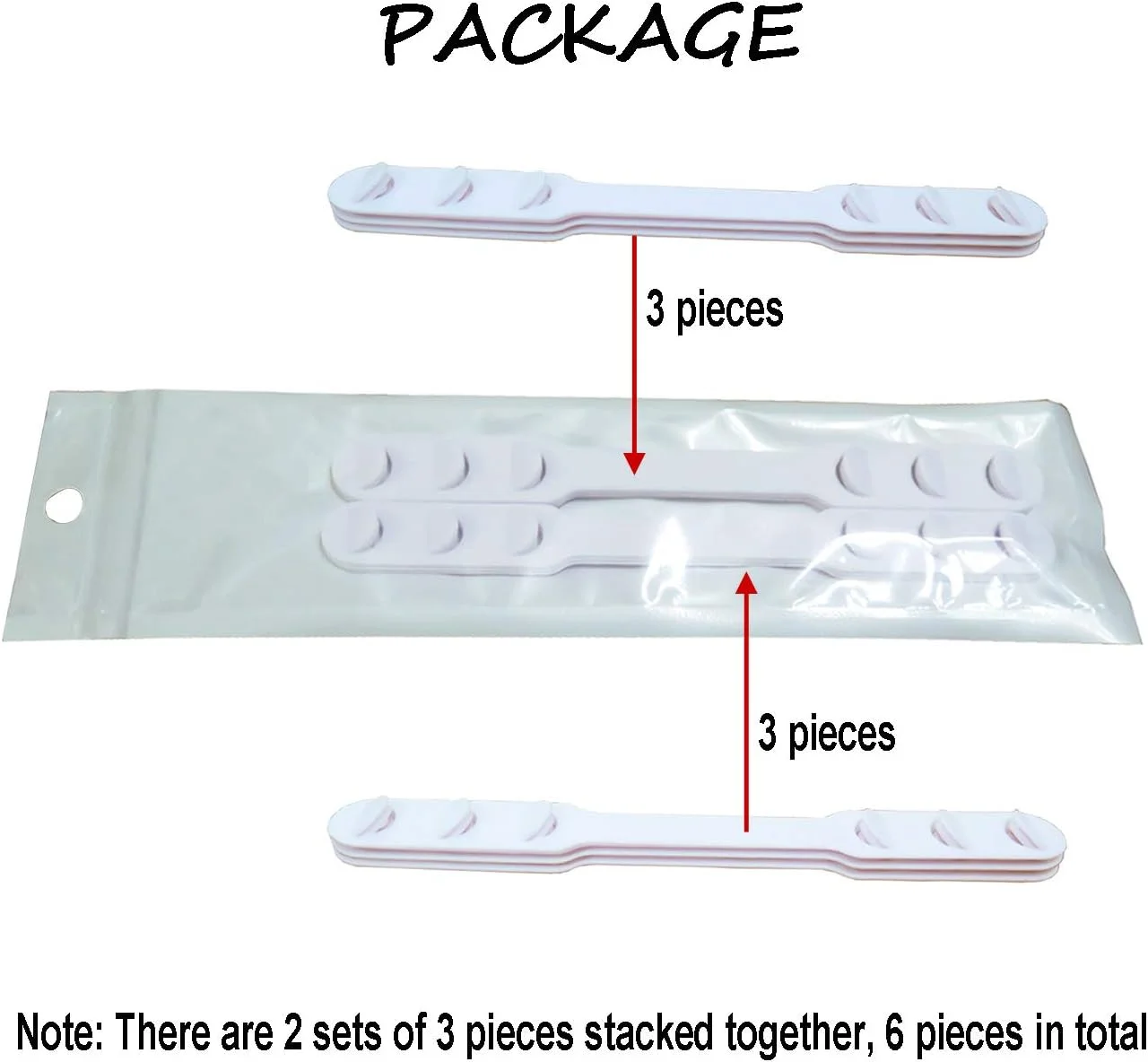 گیره تنظیم بند ماسک CHIDRA با سگک افزایش طول برای انواع ماسک، کاهش فشار و درد گوش (سفید، 6 عدد)