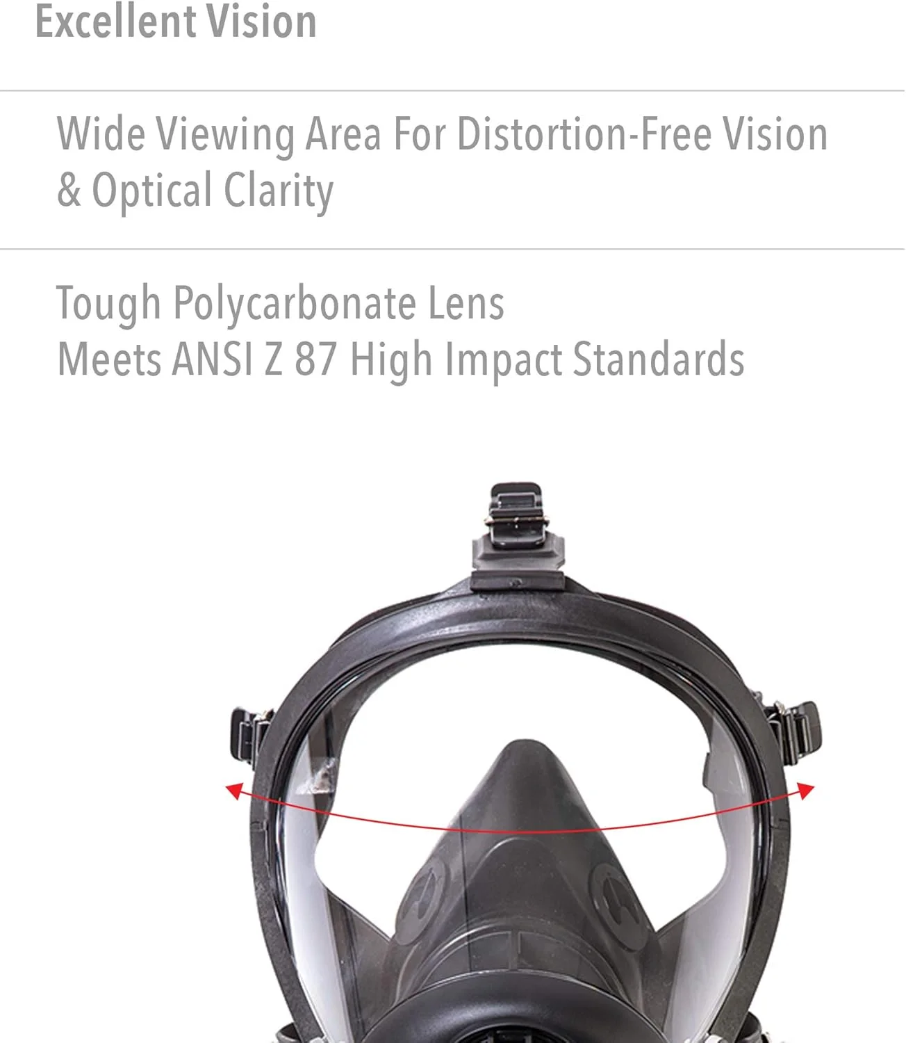 ماسک تنفسی تمام صورت سیلیکونی هانیول نورث سری RU6500 دارای تاییدیه NIOSH، سایز متوسط (RU65001M)