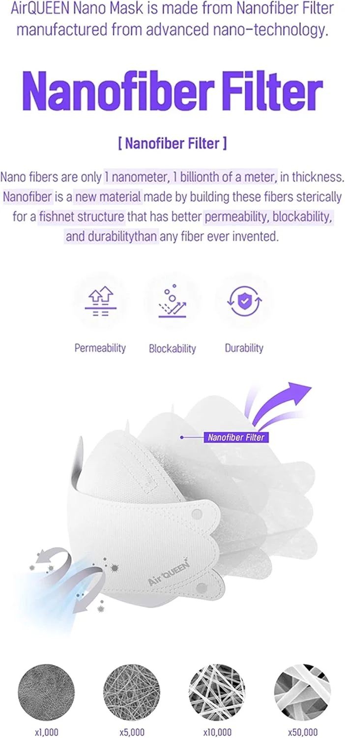 ماسک نانو مشکی ایر کویین، 30 بسته، سایز بزرگ و استیکر ماسک با رایحه نعناع، مدل Speech Bubble، 8 عدد در هر بسته، 1 بسته، ساخت کره