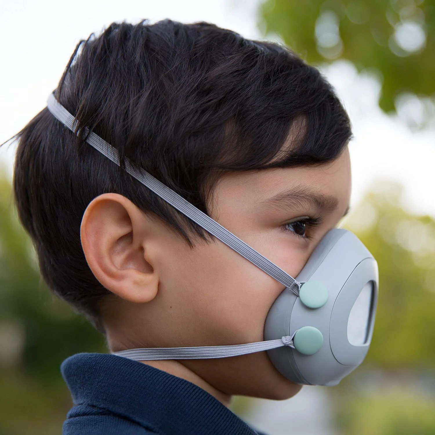 ماسک تنفسی کودکانه Flo - ماسک قابل استفاده مجدد برای کودکان، مناسب سنین 4 تا 12 سال، شامل 5 فیلتر جایگزین (ساخت آمریکا)، قابل شستشو، تنفس آسان، بند سر قابل تنظیم، نرم و راحت.