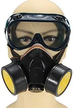 ست ماسک تنفسی ضد گرد و غبار دوگانه DORLIONA با عینک، مناسب رنگ آمیزی با اسپری و گازهای صنعتی