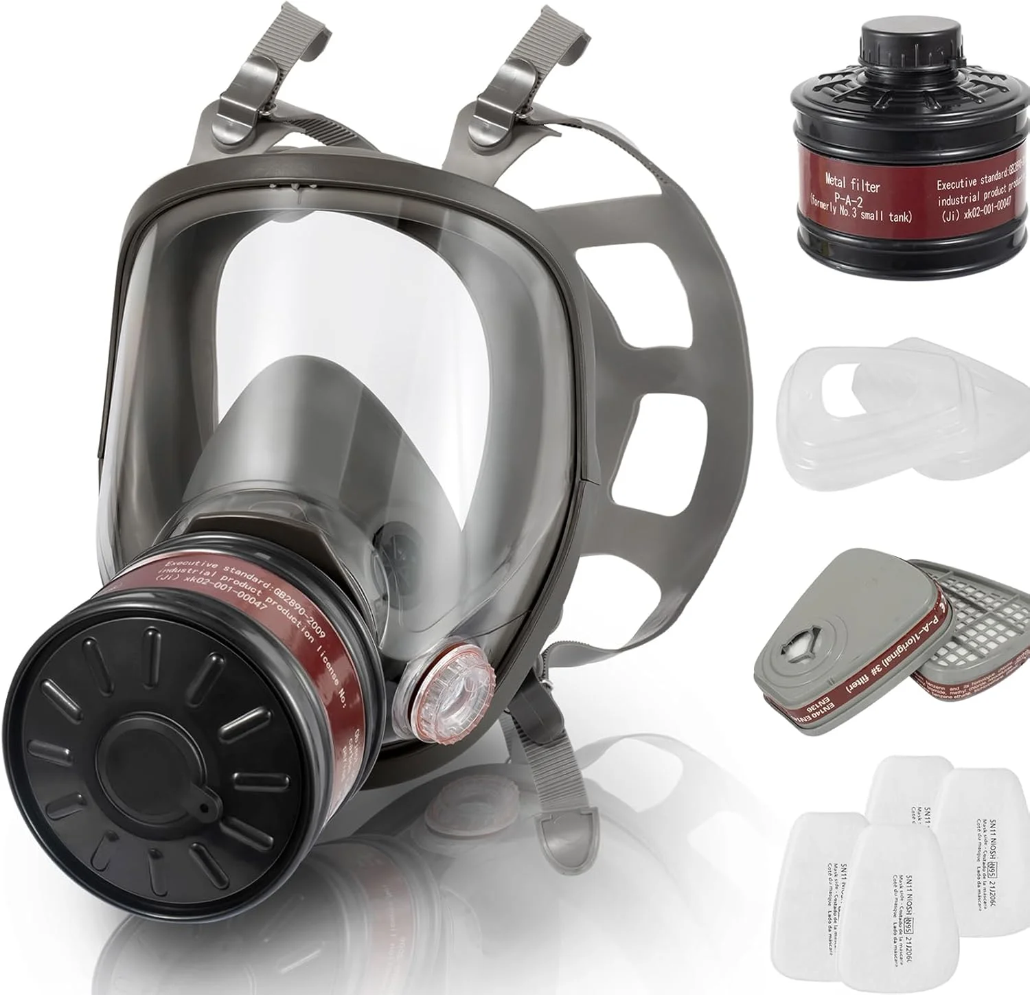 ماسک تنفسی تمام صورت با فیلتر، ماسک تنفسی قابل استفاده مجدد Anpty 6800، ماسک پوشش گرد و غبار رنگ اسپری، برای پولیش و جوشکاری