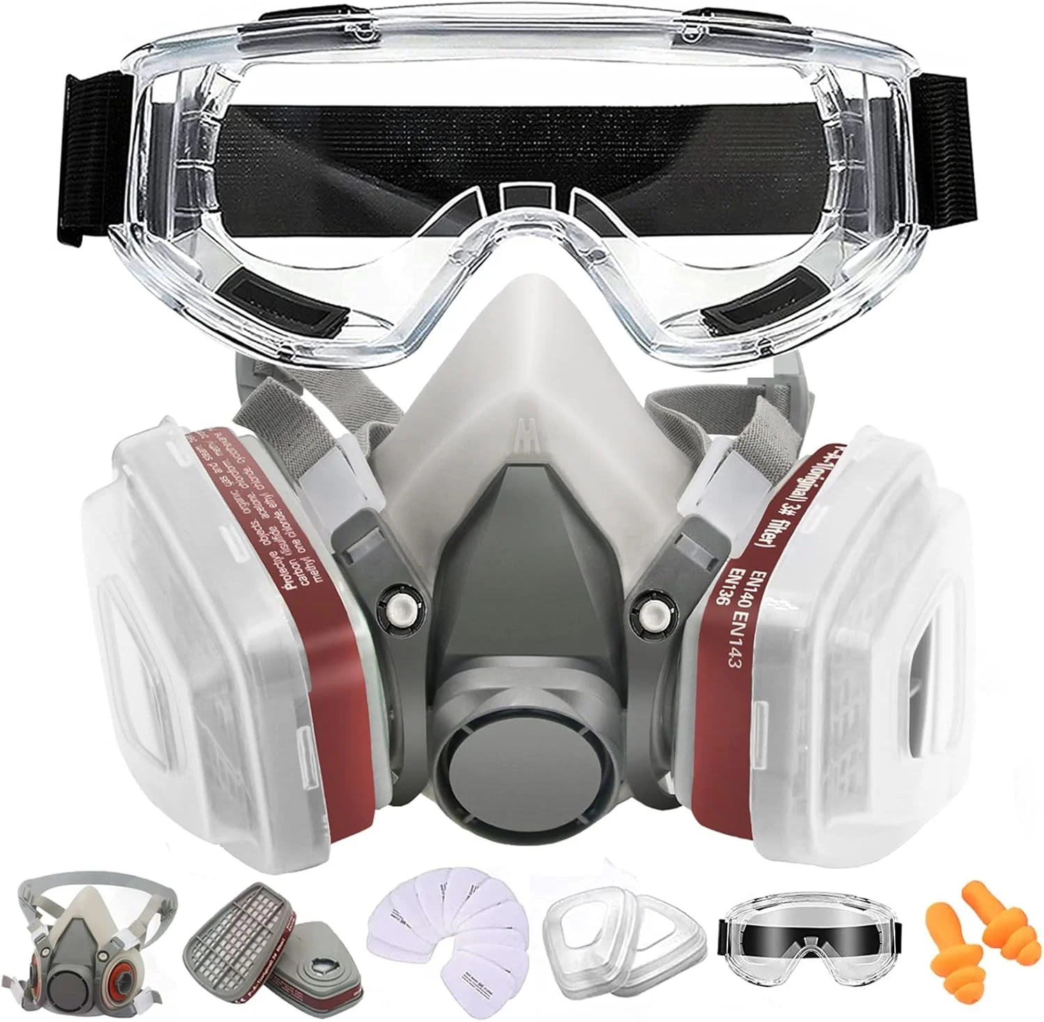 ماسک تنفسی تمام صورت با فیلتر، ماسک تنفسی قابل استفاده مجدد Anpty 6800، ماسک پوشش گرد و غبار رنگ اسپری، برای پولیش، جوشکاری (6200)