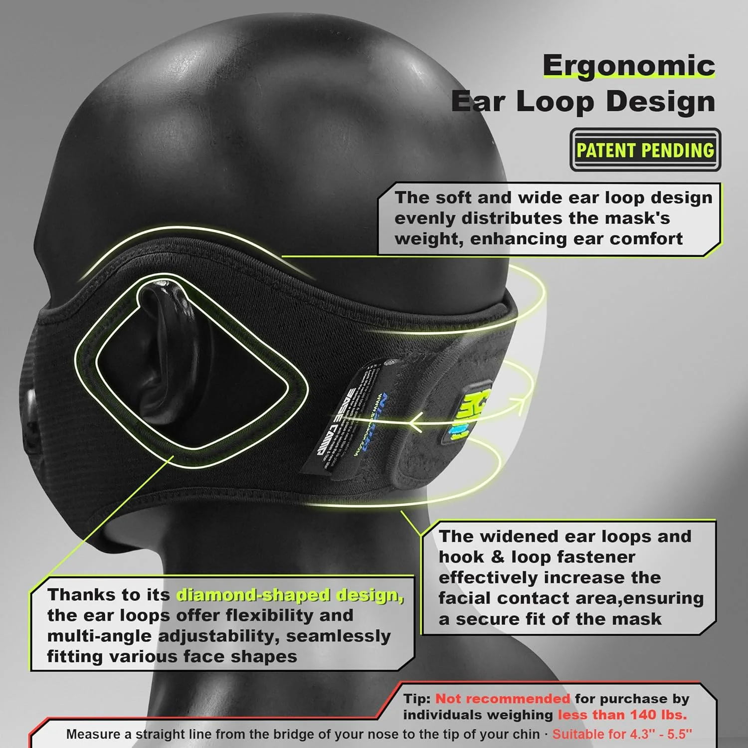 ماسک گرد و غبار قابل استفاده مجدد BASE CAMP N Plus برای گرد و غبار، گرده، جوشکاری، ساخت و ساز، سمباده زنی، رنگ آمیزی، نجاری