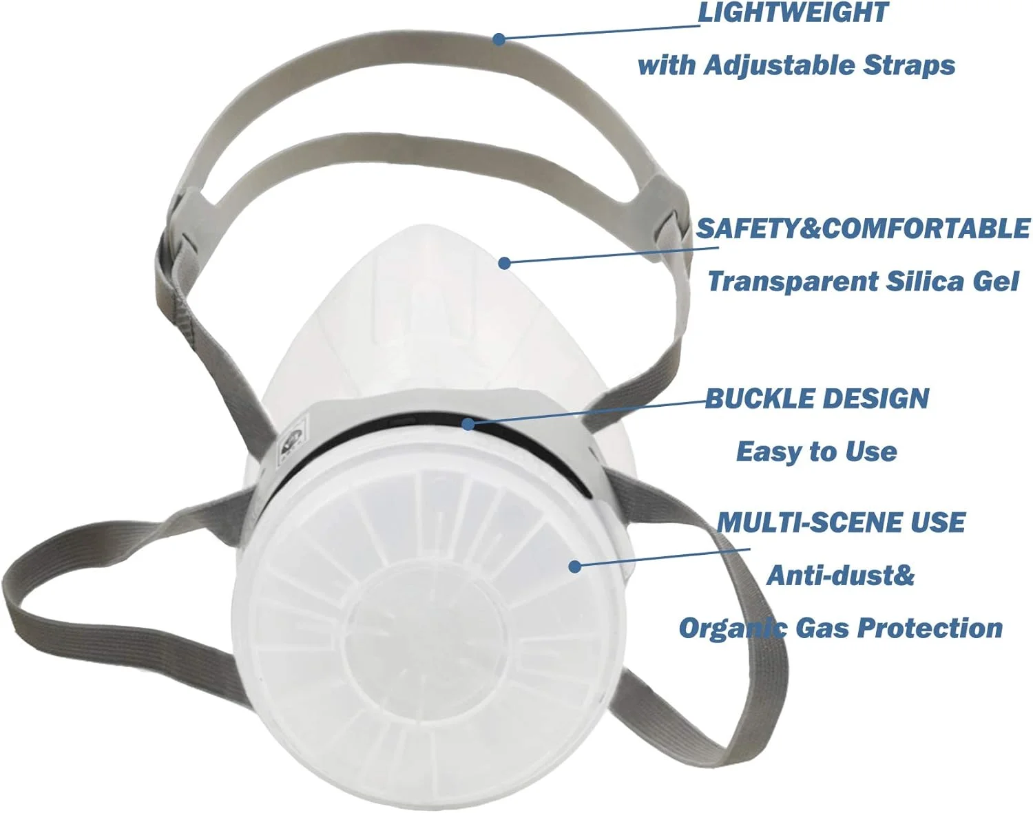 ماسک تنفسی نیم صورت قابل استفاده مجدد SYINE، محافظ تنفسی رنگ پاشی، ماسک گاز چند منظوره ضد گرد و غبار، متوسط (ماسک + 1 بسته کارتریج)