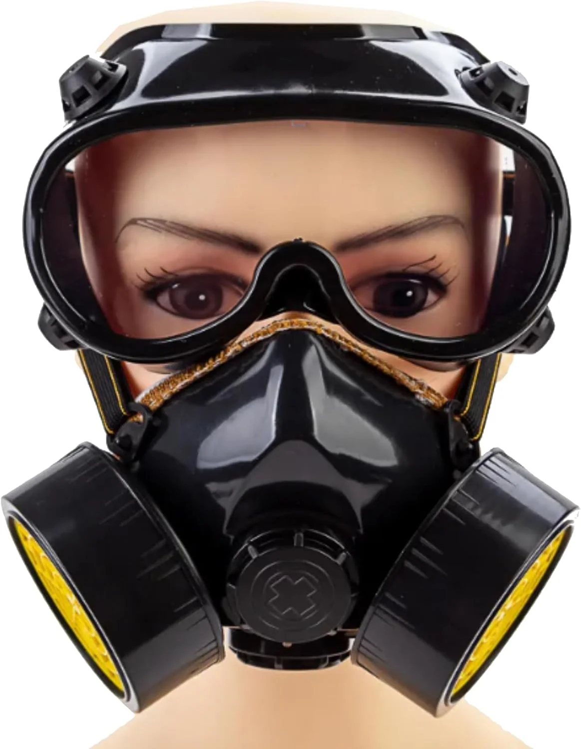 ماسک نیم صورت VersaMarts قابل استفاده مجدد با فیلتر دوبل و عینک ایمنی – ماسک تنفسی گرد و غبار شیمیایی برای جوشکاری، نجاری و محافظت از کار