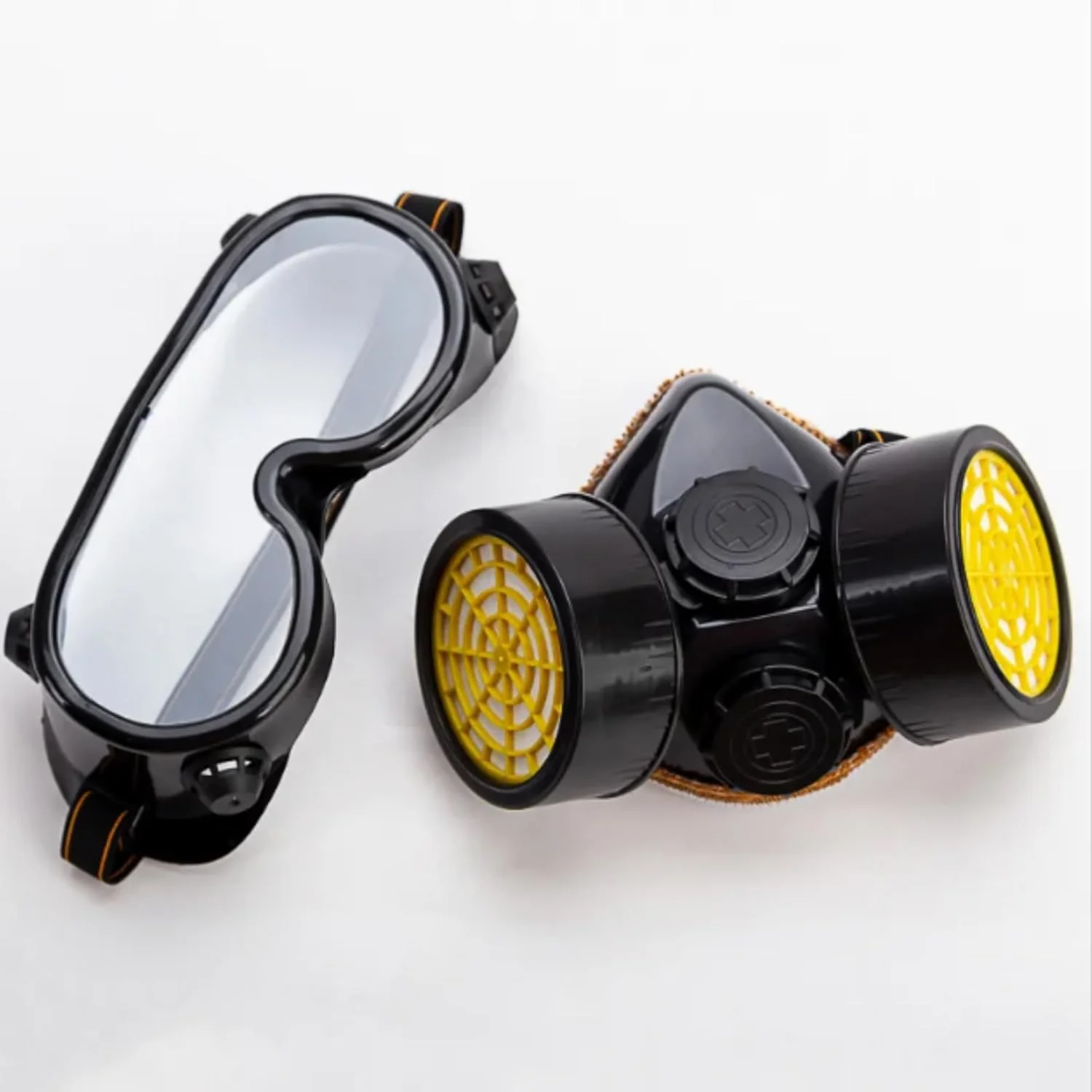 ماسک نیم صورت VersaMarts قابل استفاده مجدد با فیلتر دوبل و عینک ایمنی – ماسک تنفسی گرد و غبار شیمیایی برای جوشکاری، نجاری و محافظت از کار