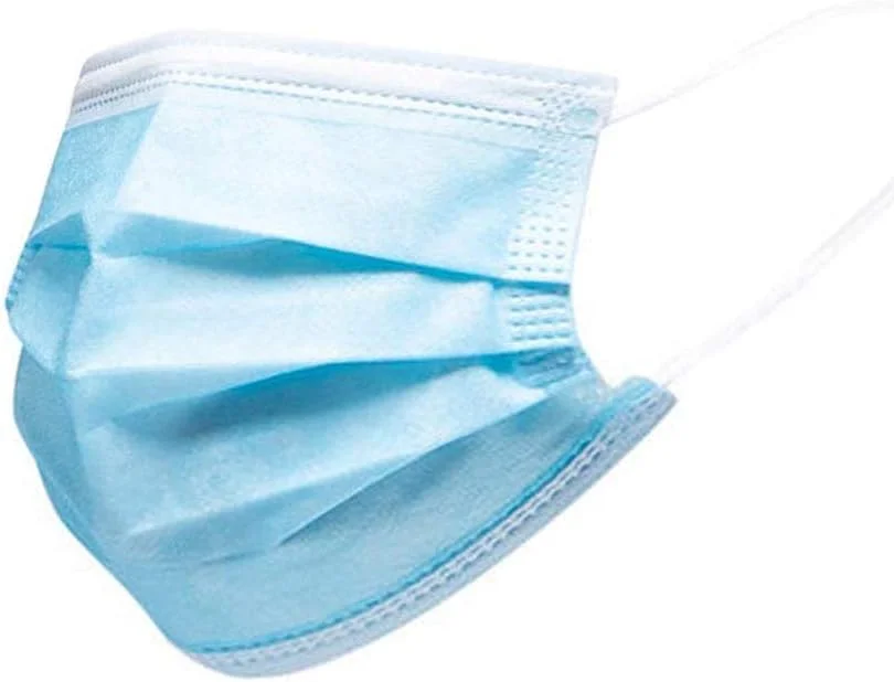 بیگ بیگ هوم 100 عدد ماسک محافظ نرم و پد دار، 3 لایه، یکبار مصرف ضد گرد و غبار، ماسک تنفسی با حلقه های گوشی، آبی