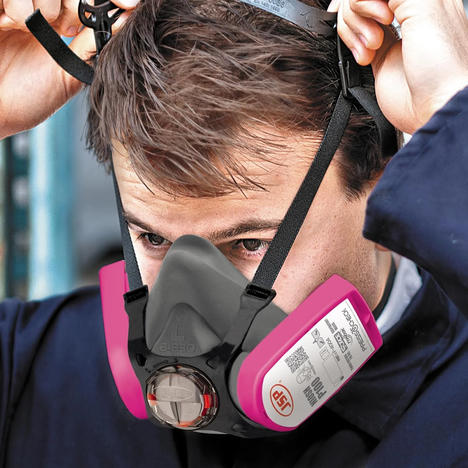 ماسک نیم صورت تنفسی قابل استفاده مجدد JSP Force Typhoon™8 - سایز کوچک - مقاومت تنفسی کم، NIOSH، راحتی و تناسب بیشتر، سازگار با فیلترهای PressToCheck™