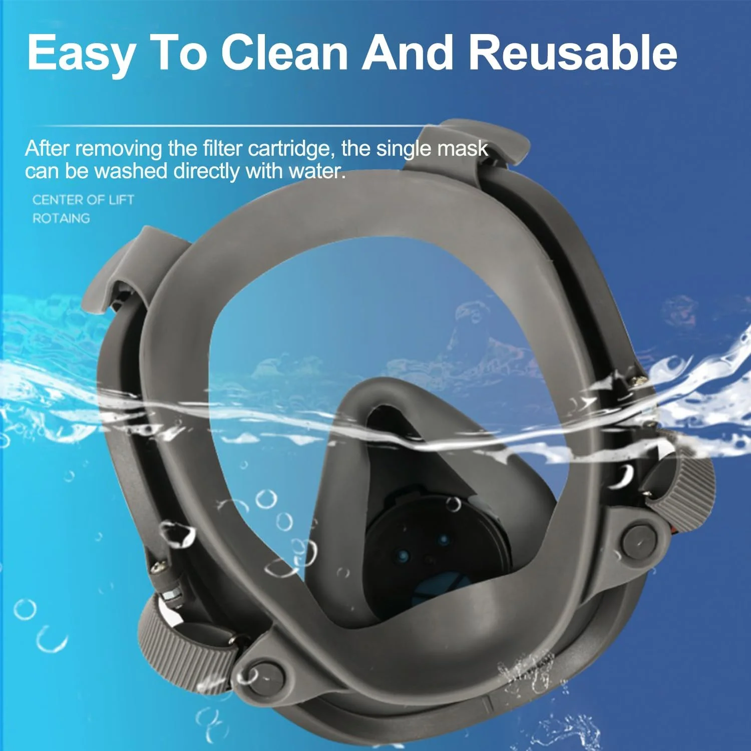 ماسک گاز تمام صورت، ماسک تنفسی صنعتی DMG قابل استفاده مجدد با دو کارتریج فیلتر، محافظت در برابر گرد و غبار شیمیایی برای سناریوهای هسته ای بقا، آتش نشانی، رنگ آمیزی، پالایش، طراحی مهر و موم شده راحت