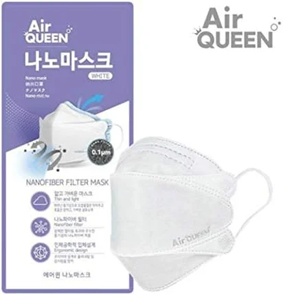 ماسک نانو ایر کویین بسته 10 عددی، سایز بزرگ سفید و یک عدد ضدعفونی کننده دست یکبار مصرف، 2 میلی لیتر، ماسک Inex ساخت کره