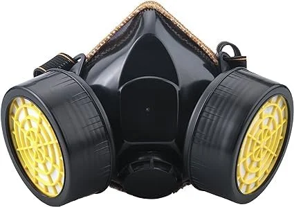 تجهیزات ایمنی صنعتی، ماسک های چند بار مصرف محافظ صورت شیمیایی صنعتی ضد گرد و غبار با 2 فیلتر. برای بخارات آلی، مواد شیمیایی، سمباده زنی، گرد و غبار، رنگ آمیزی