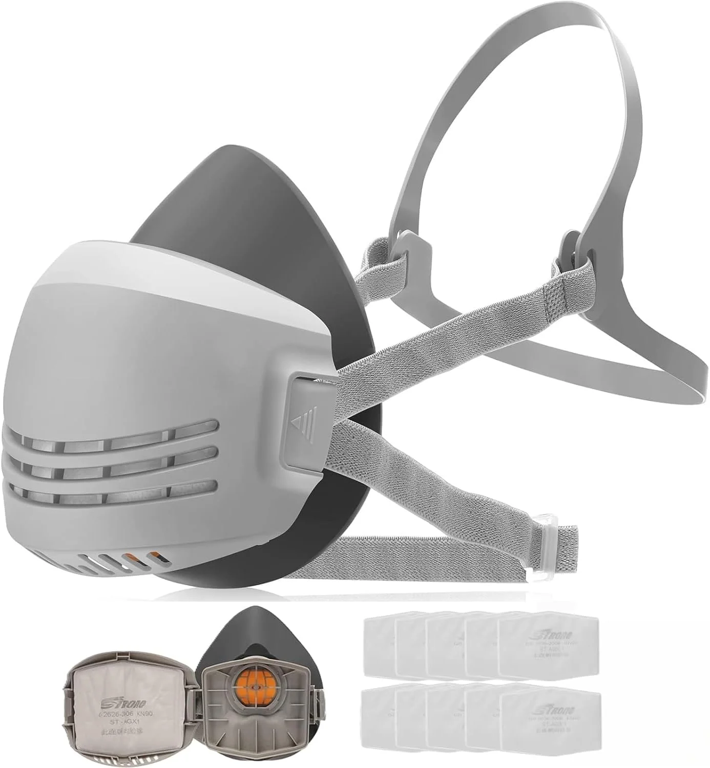 ماسک تنفسی با فیلتر برای محافظت در برابر گرد و غبار، گازها، دود، آزبست، بخارات آلی، مواد شیمیایی در هنگام رنگ آمیزی، سمپاشی، سنباده زنی، جوشکاری، ساخت و ساز و کار، محافظت قابل حمل PPE