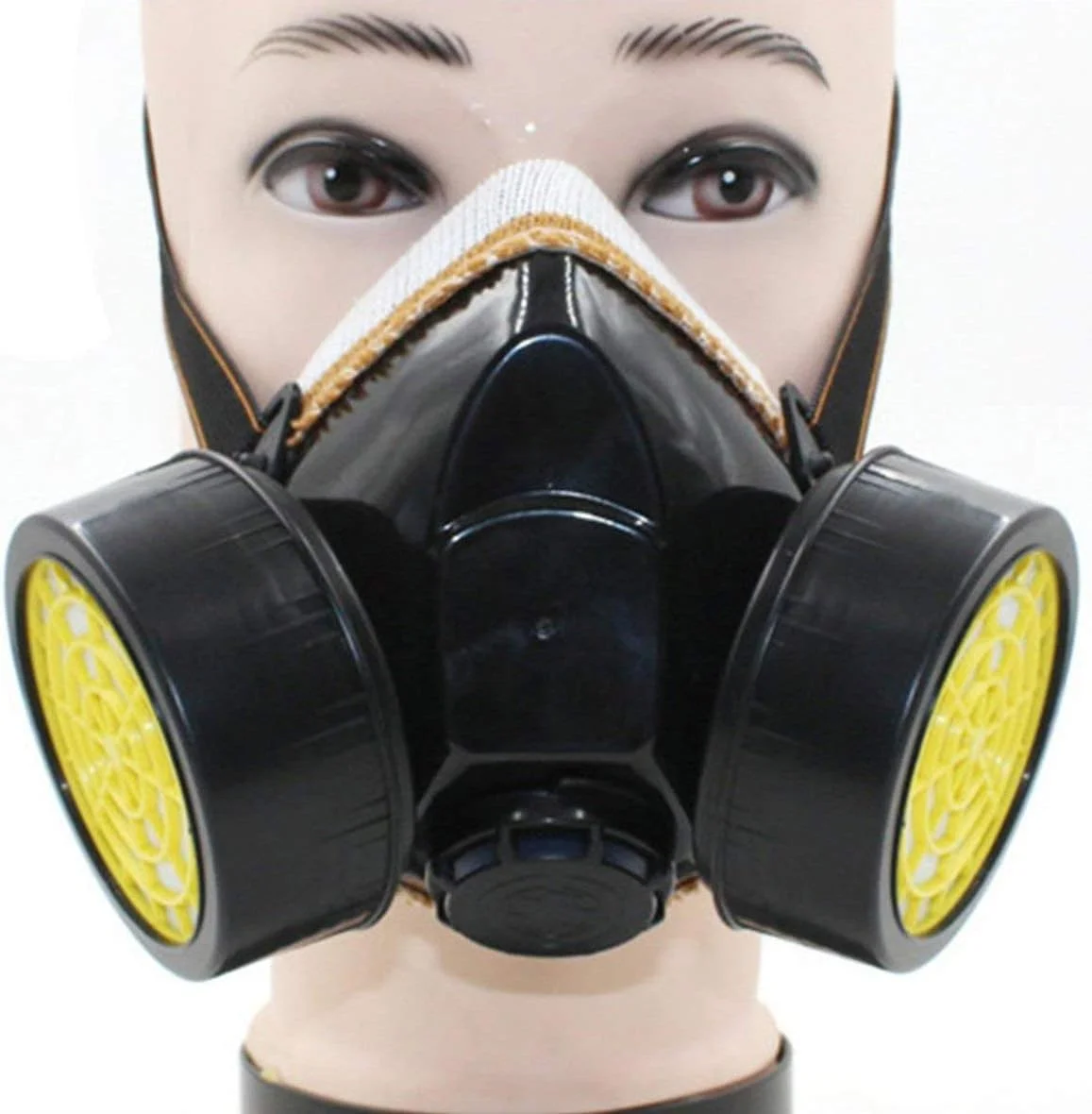 ماسک ضد گرد و غبار دو کارتریجی FahionswanAE، ماسک ایمنی شیمیایی، فیلتر گاز رنگ آمیزی با عینک، تجهیزات ایمنی صنعتی