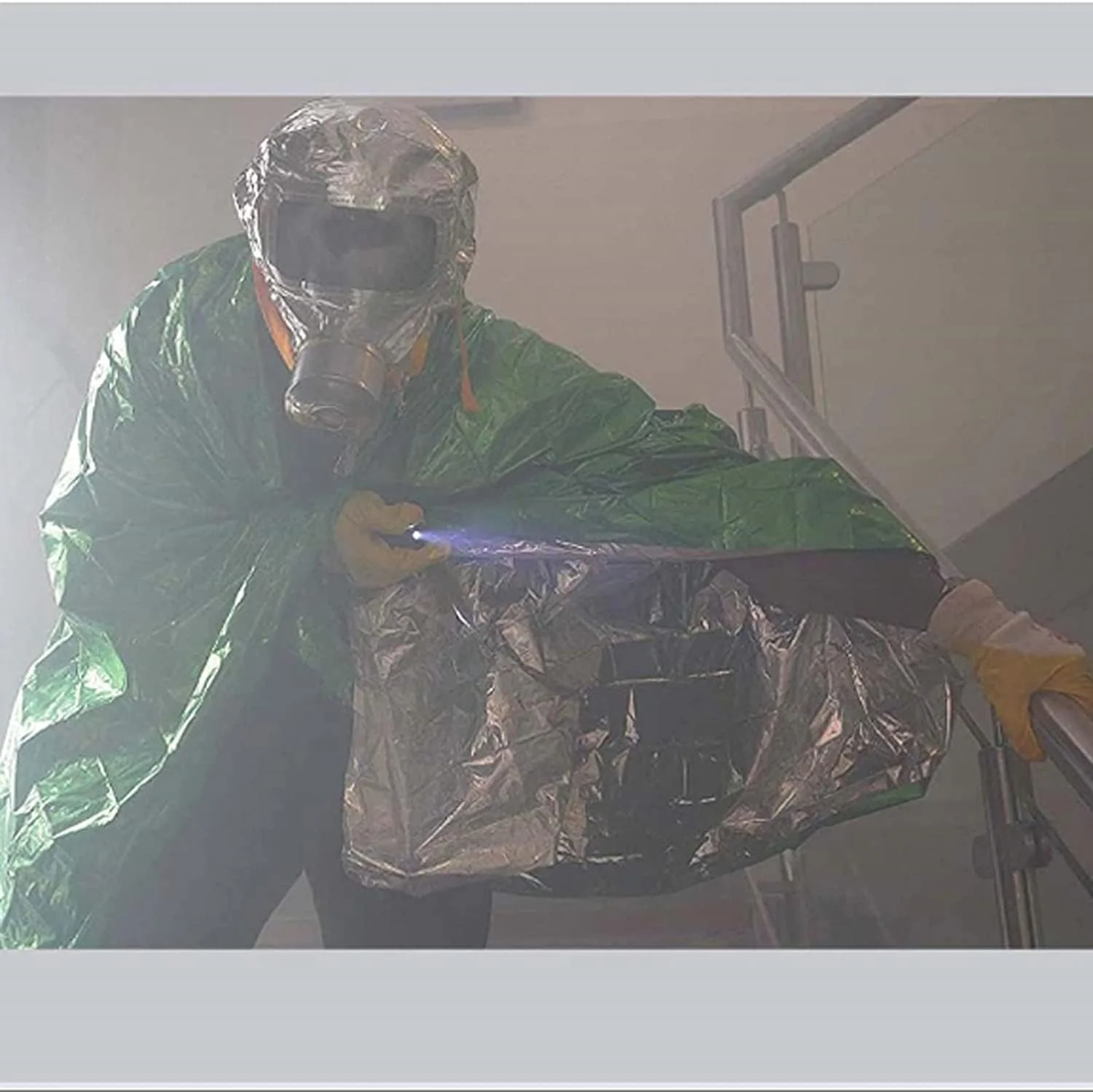 کلاه ایمنی عمومی، کیت خودنجات فیلتر فرار از آتش سوزی با بسته مسافرتی فرار، زرد، سایز آزاد