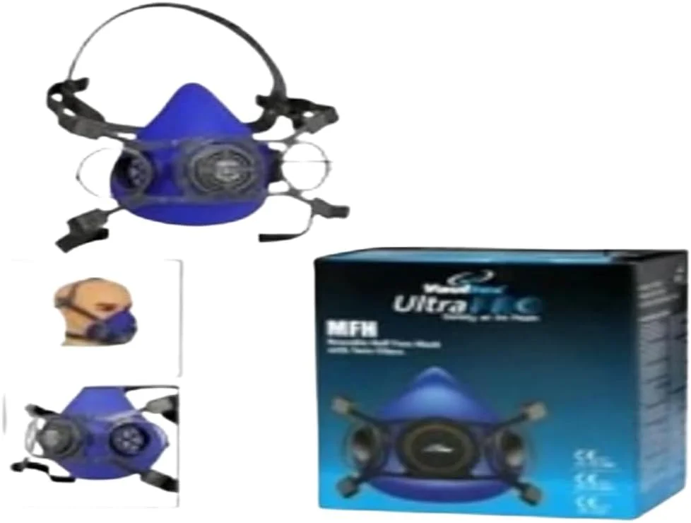 ماسک تنفسی نیم صورت دو فیلتر AL ARQAM با فیلترهای A1 | ماسک ایمنی قابل استفاده مجدد برای محافظت صنعتی، شیمیایی و رنگ آمیزی