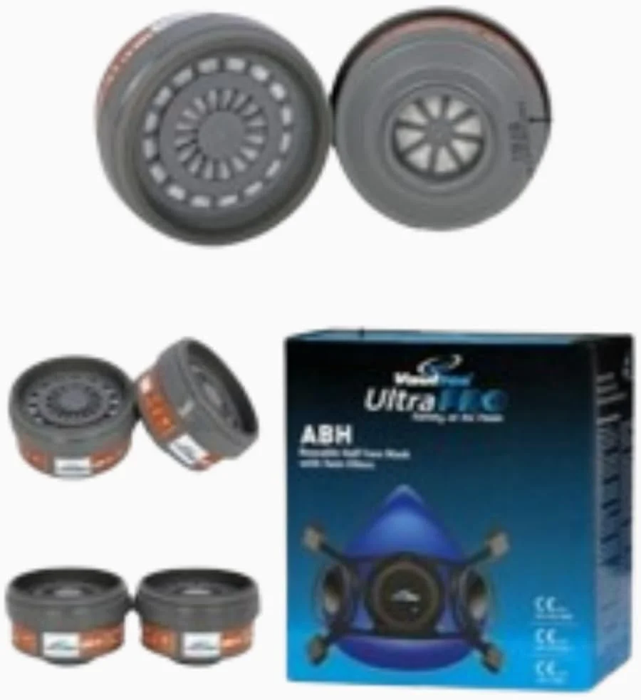 ماسک تنفسی نیم صورت دو فیلتر AL ARQAM با فیلترهای A1 | ماسک ایمنی قابل استفاده مجدد برای محافظت صنعتی، شیمیایی و رنگ آمیزی