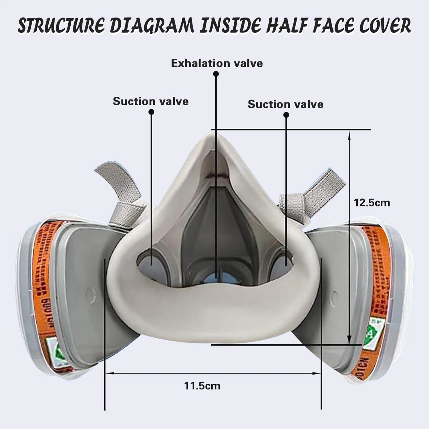 ماسک تنفسی، ماسک گاز نیم صورت DMG قابل استفاده مجدد با عینک ایمنی، پوشش صورت رنگ با فیلتر برای نقاشی، مواد شیمیایی، نجاری و سایر محافظت های کاری