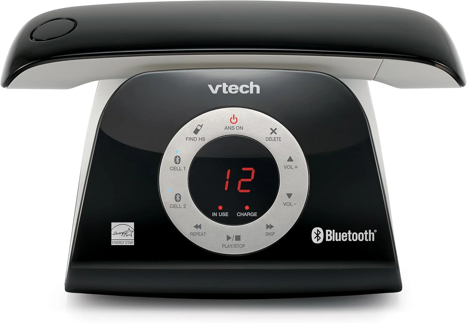 تلفن بی سیم VTech VS122 DECT 6.0 با طراحی رترو، دارای سیستم پاسخگویی، مسدود کننده تماس هوشمند و اتصال بلوتوث به تلفن همراه، تلفن رومیزی اسپیکرفون فول دوبلکس برای دفتر کار خانگی تلفن بی سیم VTech VS122 DECT 6.0 با طراحی رترو، دارای سیستم پاسخگویی، مسدود کننده تماس هوشمند و اتصال بلوتوث به تلفن همراه، تلفن رومیزی اسپیکرفون فول دوبلکس برای دفتر کار خانگی