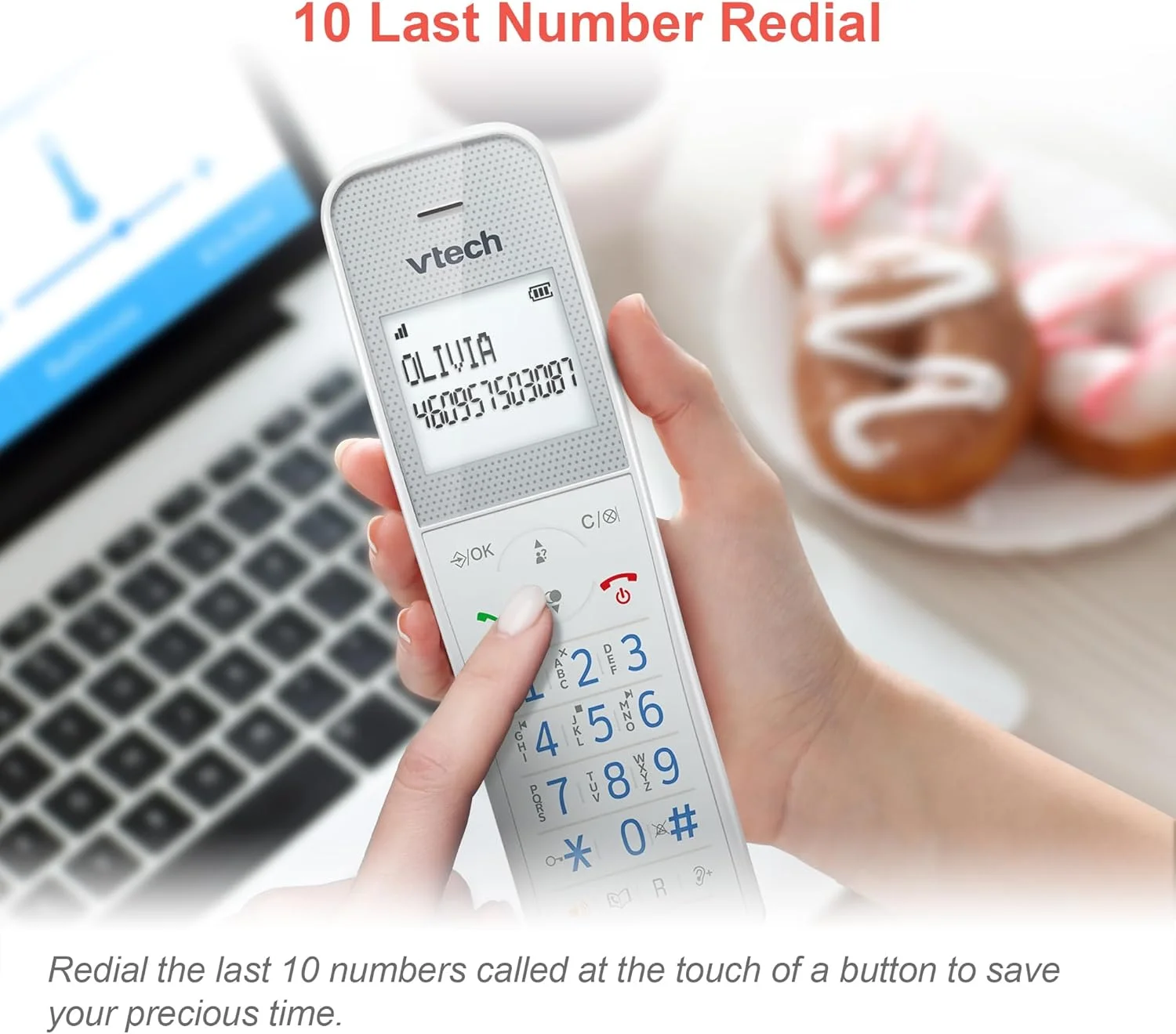 تلفن بی سیم DECT وی تک مدل XS1050 با منشی تلفنی، 1 گوشی، تلفن ثابت خانگی، پلاستیک آنتی باکتریال، مسدود کردن تماس، تقویت کننده صدا، هندزفری، شماره گیری سریع، صفحه نمایش و صفحه کلید روشن تلفن بی سیم DECT وی تک مدل XS1050 با منشی تلفنی، 1 گوشی، تلفن ثابت خانگی، پلاستیک آنتی باکتریال، مسدود کردن تماس، تقویت کننده صدا، هندزفری، شماره گیری سریع، صفحه نمایش و صفحه کلید روشن