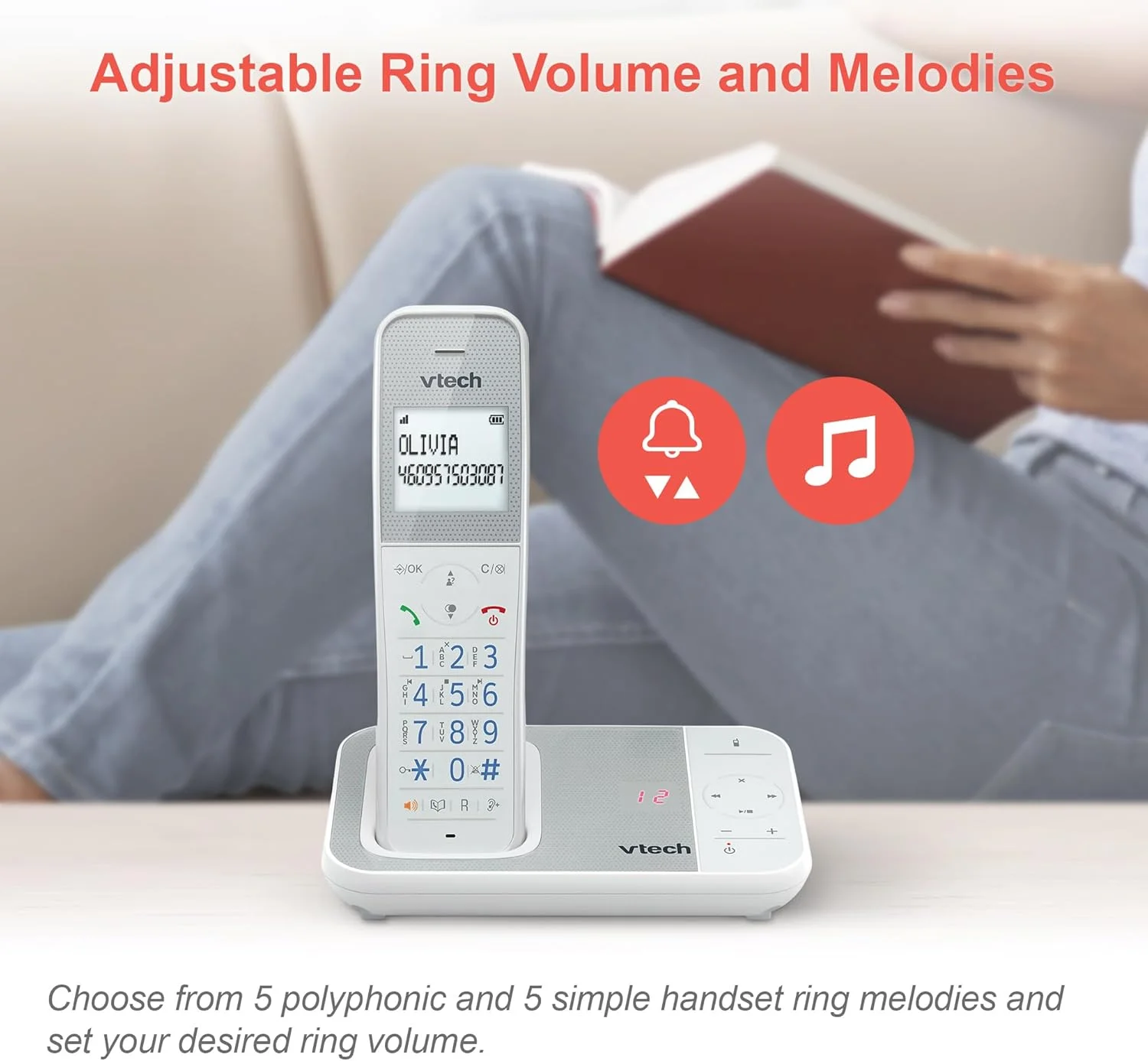 تلفن بی سیم DECT وی تک مدل XS1050 با منشی تلفنی، 1 گوشی، تلفن ثابت خانگی، پلاستیک آنتی باکتریال، مسدود کردن تماس، تقویت کننده صدا، هندزفری، شماره گیری سریع، صفحه نمایش و صفحه کلید روشن تلفن بی سیم DECT وی تک مدل XS1050 با منشی تلفنی، 1 گوشی، تلفن ثابت خانگی، پلاستیک آنتی باکتریال، مسدود کردن تماس، تقویت کننده صدا، هندزفری، شماره گیری سریع، صفحه نمایش و صفحه کلید روشن