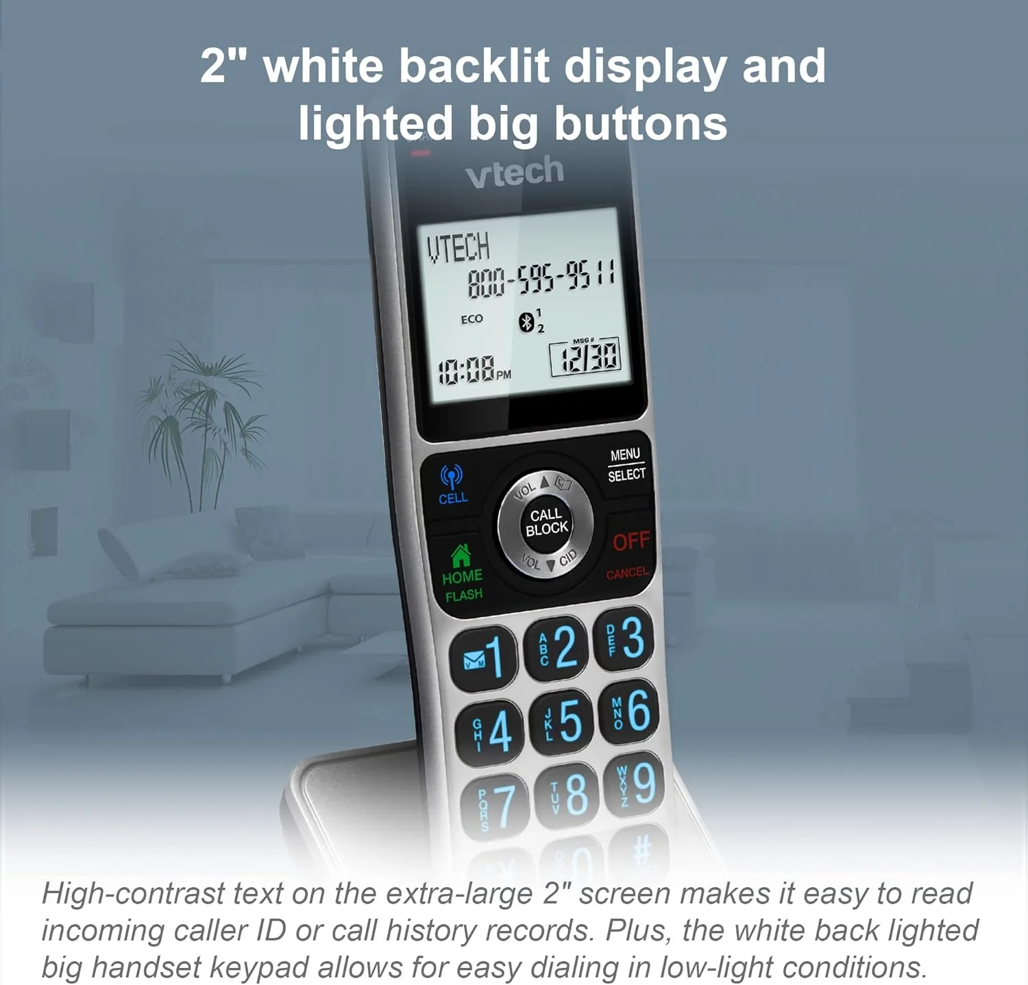 VTech VS306-5 5 Handsets Cordless Phone with Bluetooth, Answering System, Smart Call Blocker, Caller ID Announce, Backlit Display, Duplex Speakerphone